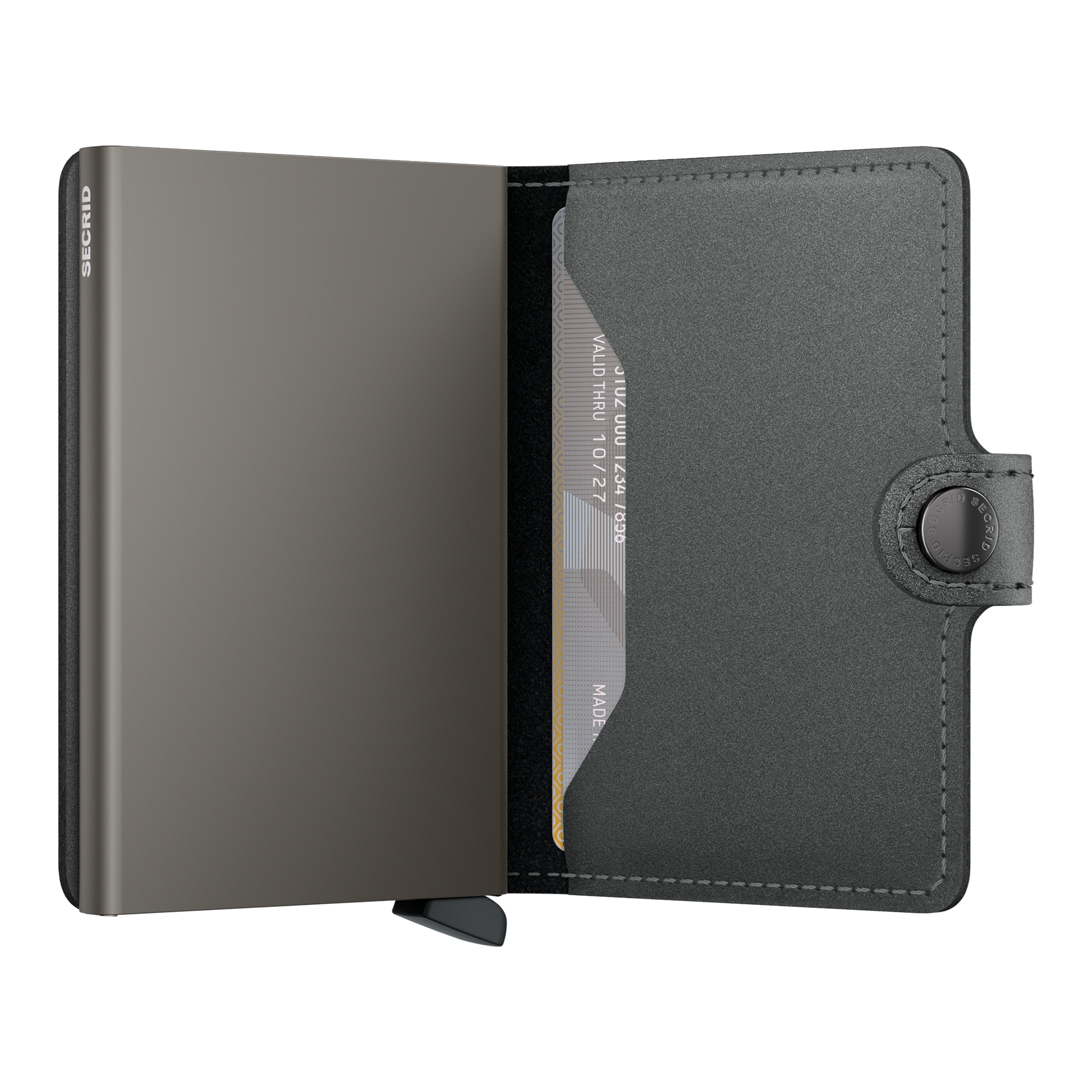 Miniwallet Steel, Wallet, Card holder, Slim, Leather, Gray