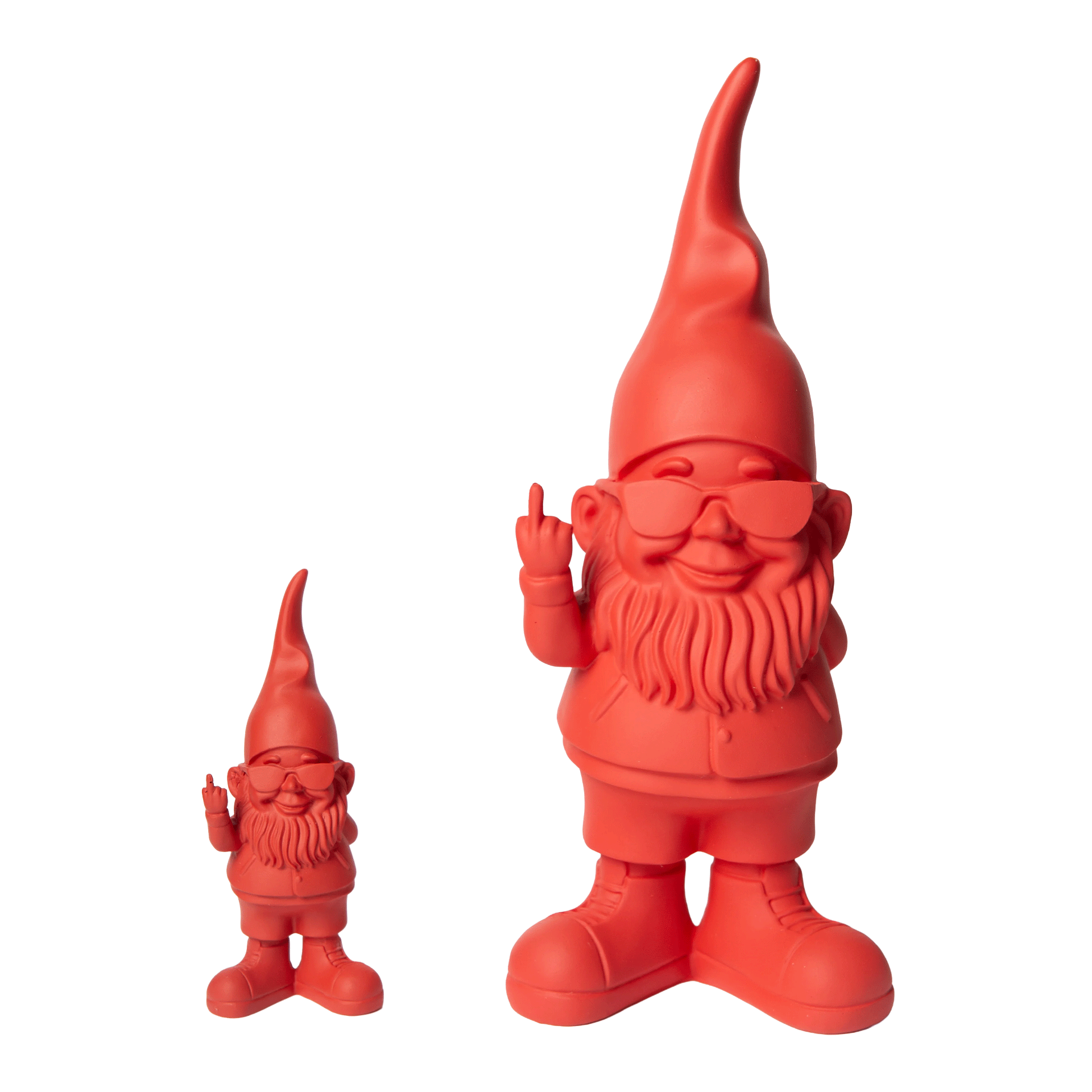 Gnome Bernado red 12 cm, Gnomenfigur, rote Farbe, Bart, Brille, Hut