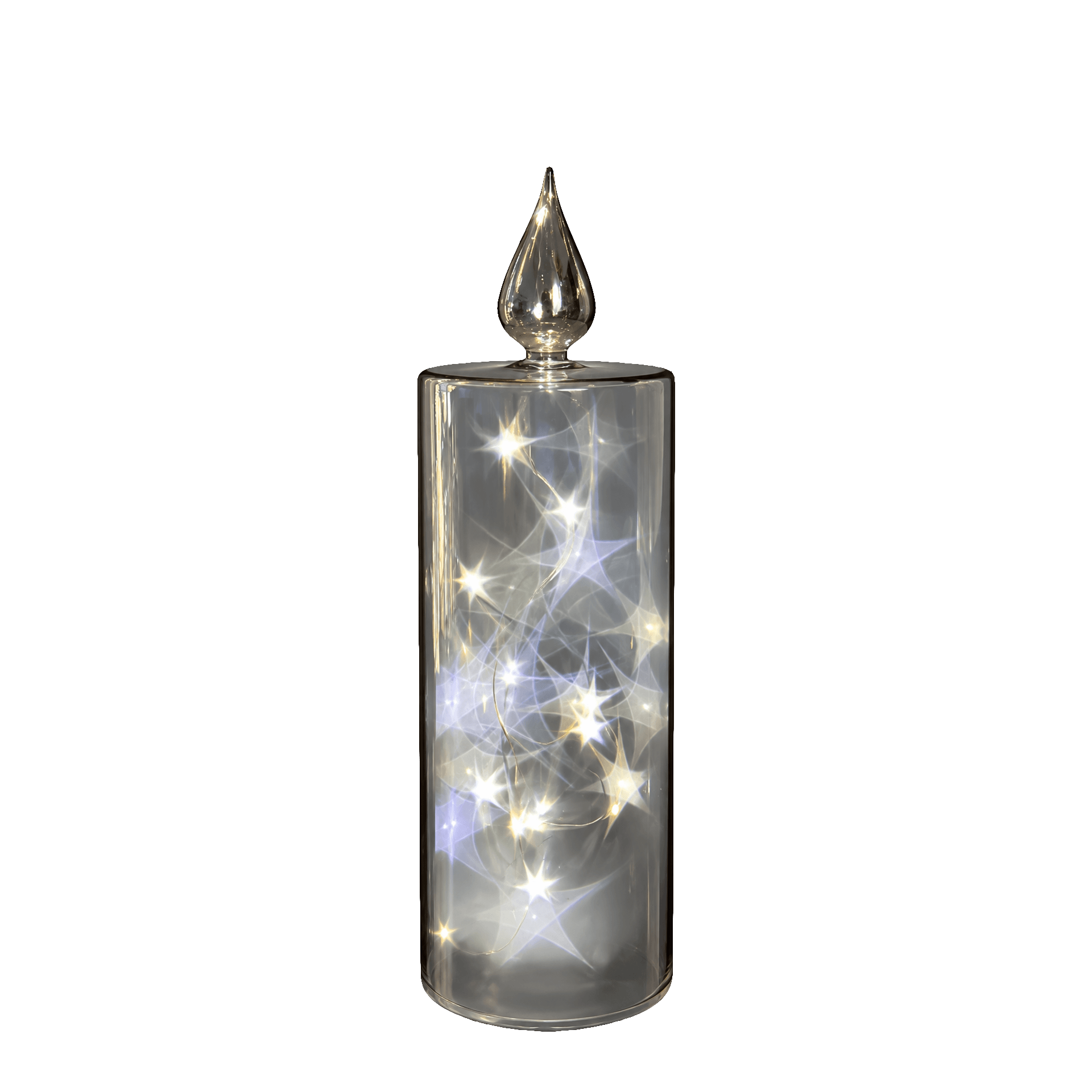 Wirtz LED Glaskerze Smoky Grey 24 cm