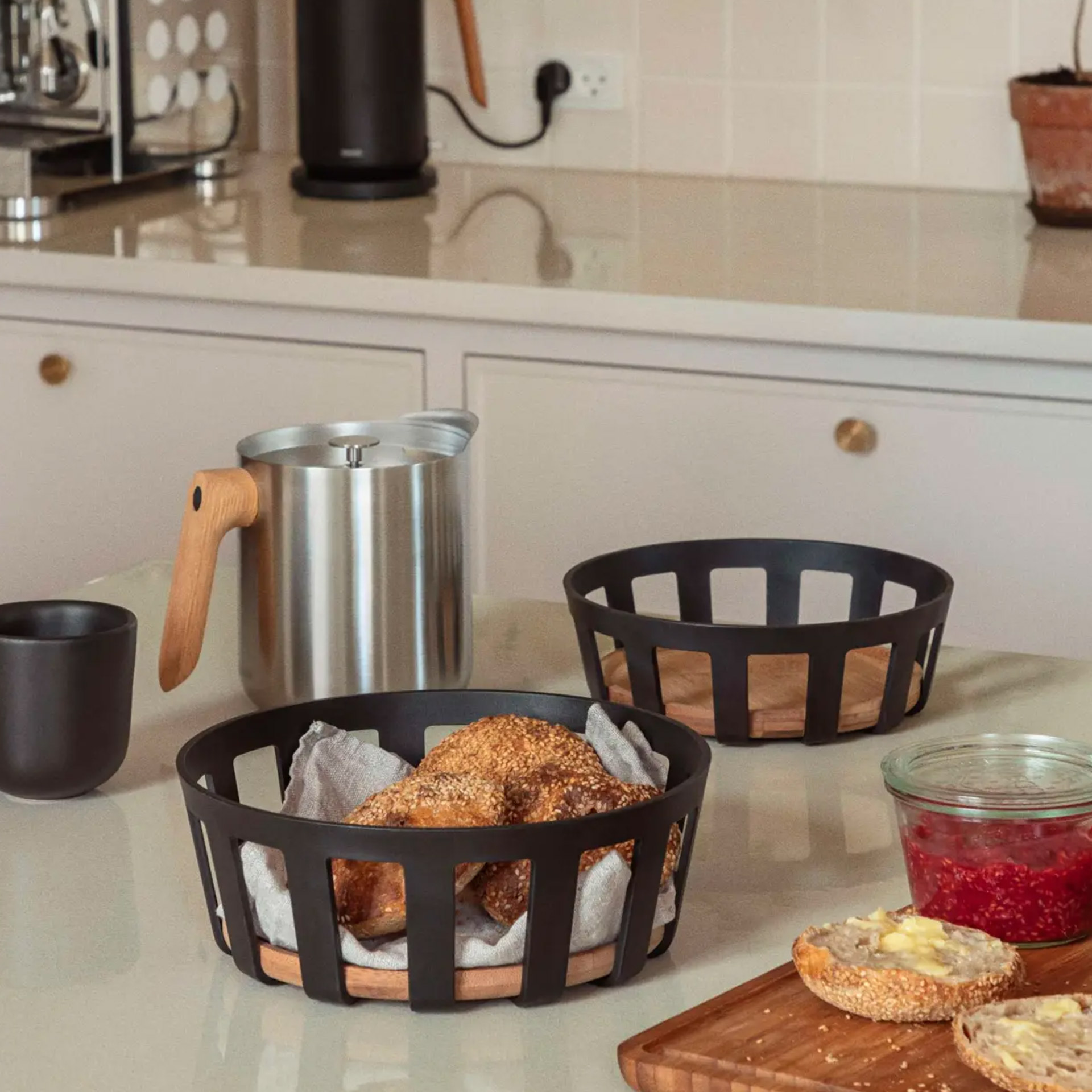 Bread Basket large 24 cm, kitchen, Brotkorb, Bagels, Topf, Einmachglas, Toast,  Marmelade, Schneidebrett