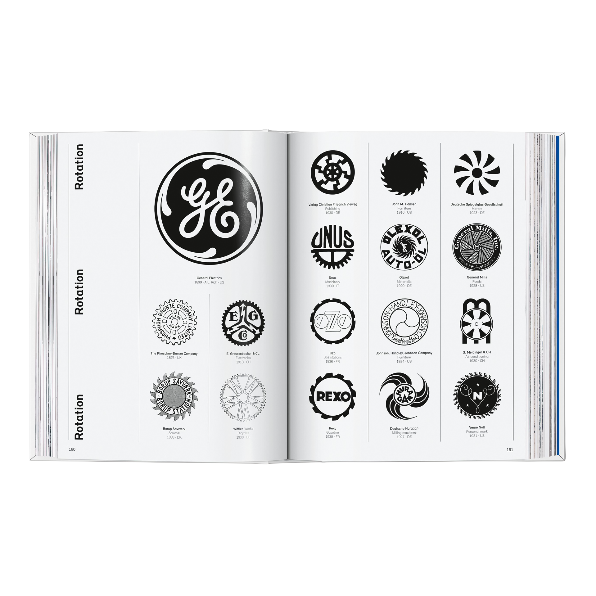 Coffee Table Book Logo Beginnings. Logo Modernism, Logo, Ge, Rotationen, Katalog, Schwarz-Weiß