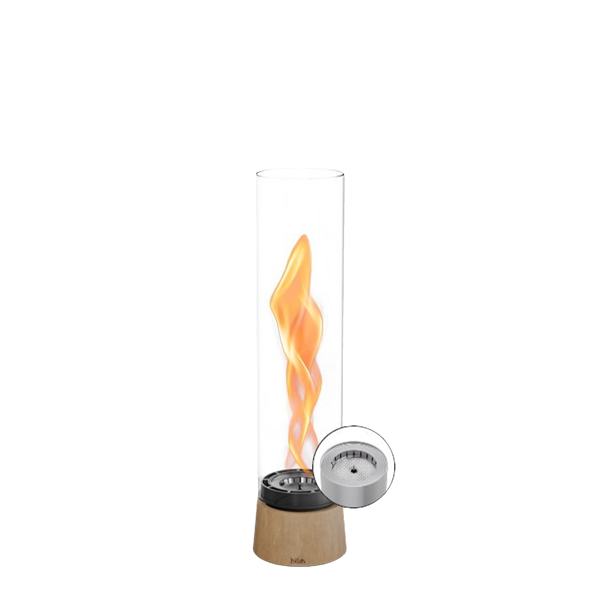 Tabletop Fireplace 900 Oak, GAS, Laterne, Flamme, Holz, verstellbar
