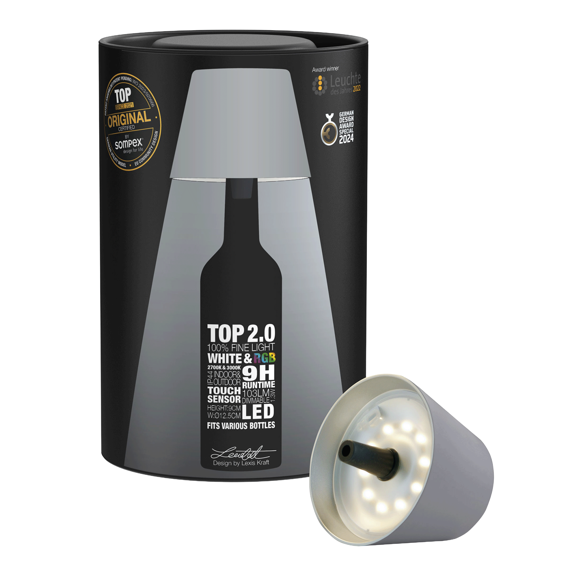 LED Bottle Light Dimmable Grey
