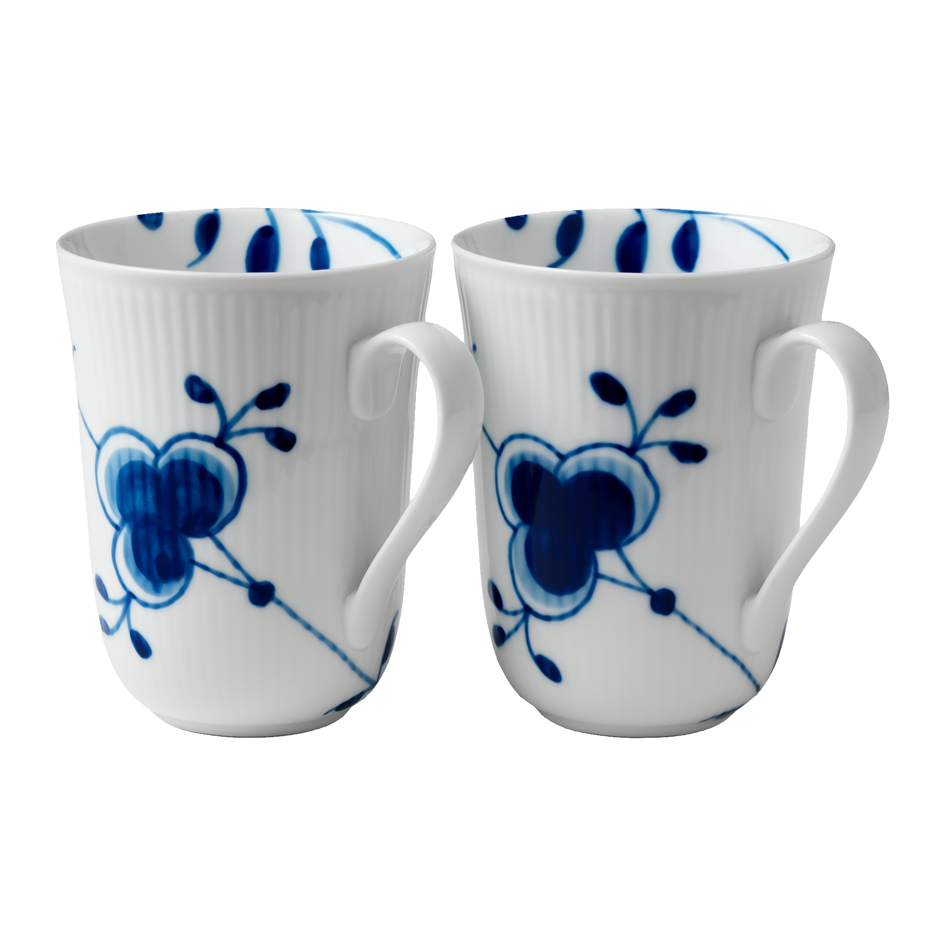 Royal Copenhagen Henkelbecherset Mega Gerippt Blau