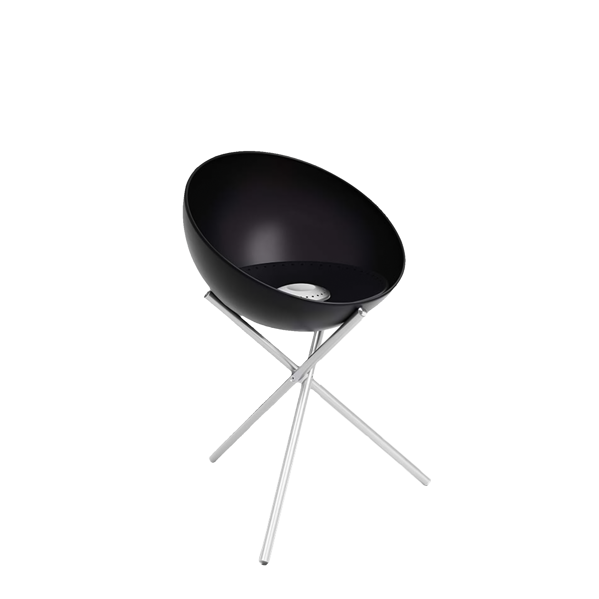 Fire Bowl 57 with tripod, Sessel, Schwarz, Metallgestell, Faltstuhl, Designstuhl