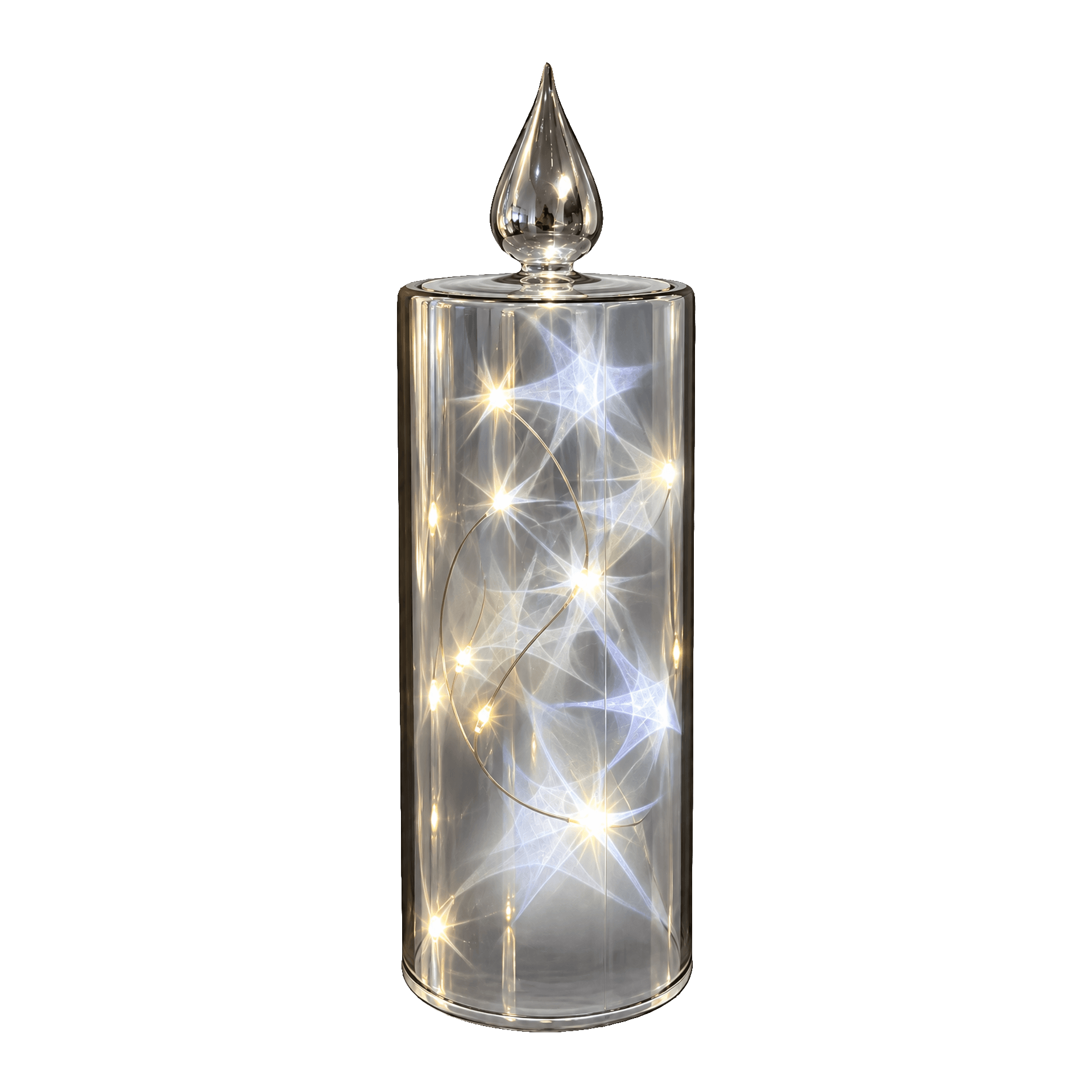 Wirtz LED Glaskerze Smoky Grey 27 cm