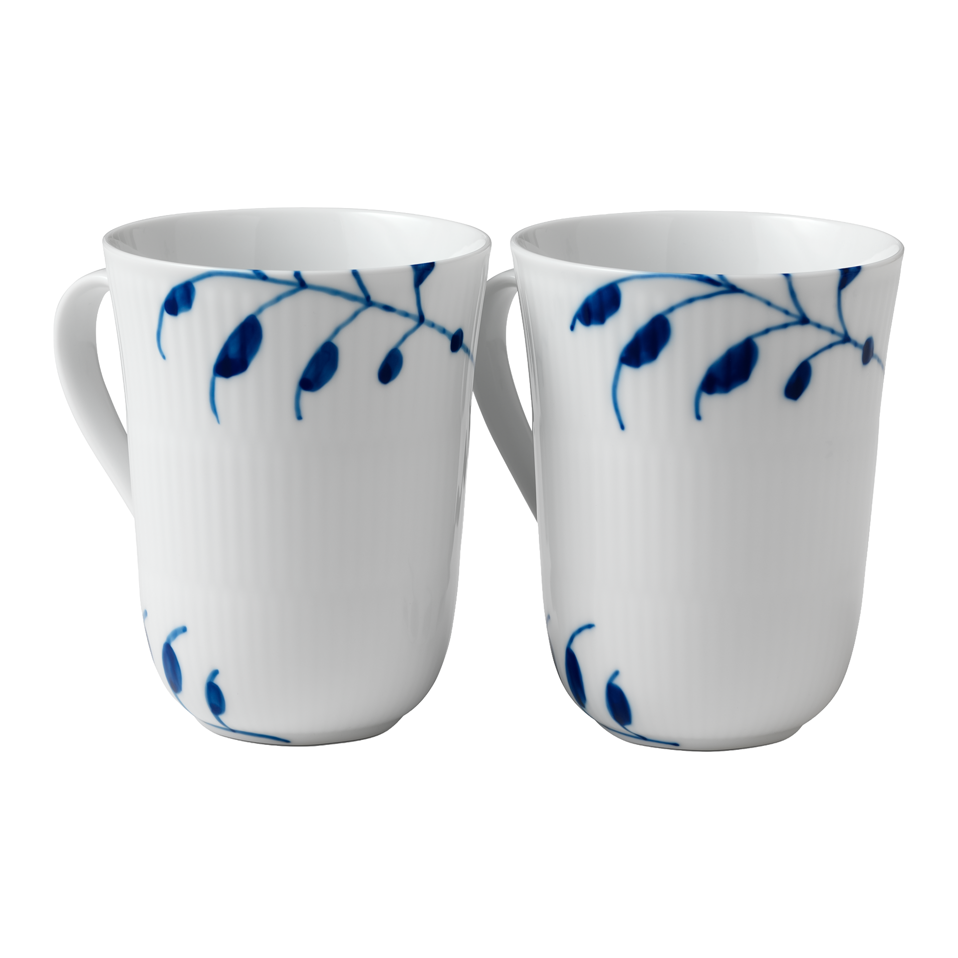 Royal Copenhagen Henkelbecherset Mega Gerippt Blau