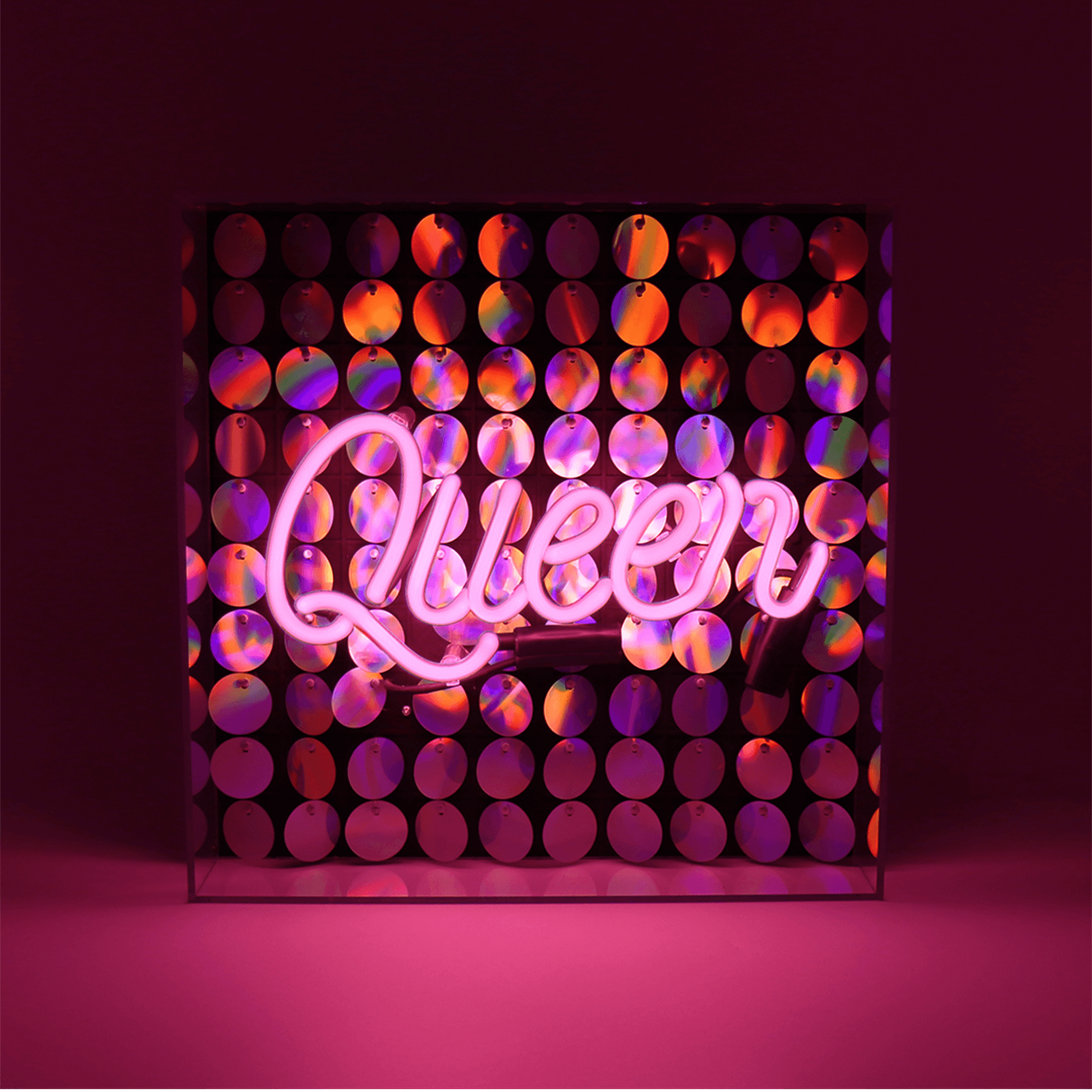 Locomocean Neonschild Queen mit Pailletten