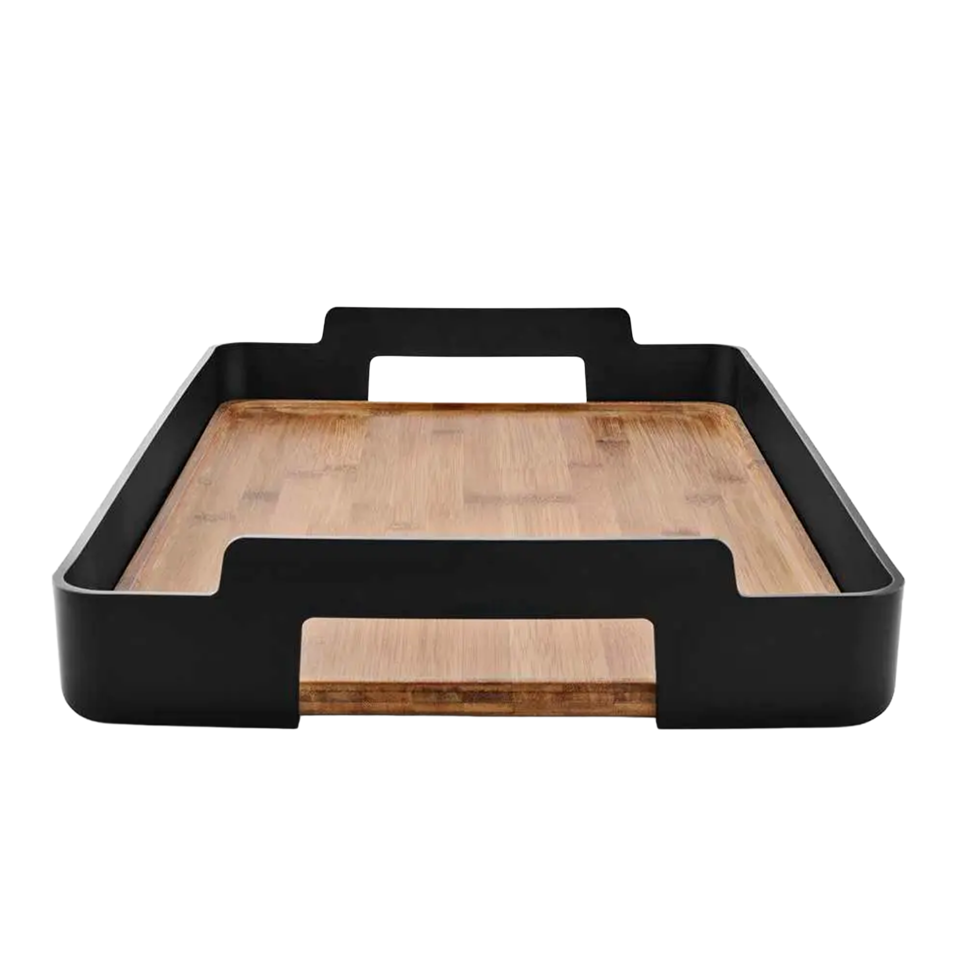 Serving Tray Rectangular, Grillpfanne, Backblech, Holzplatte, Induktionsgeeignet, Stufenrand