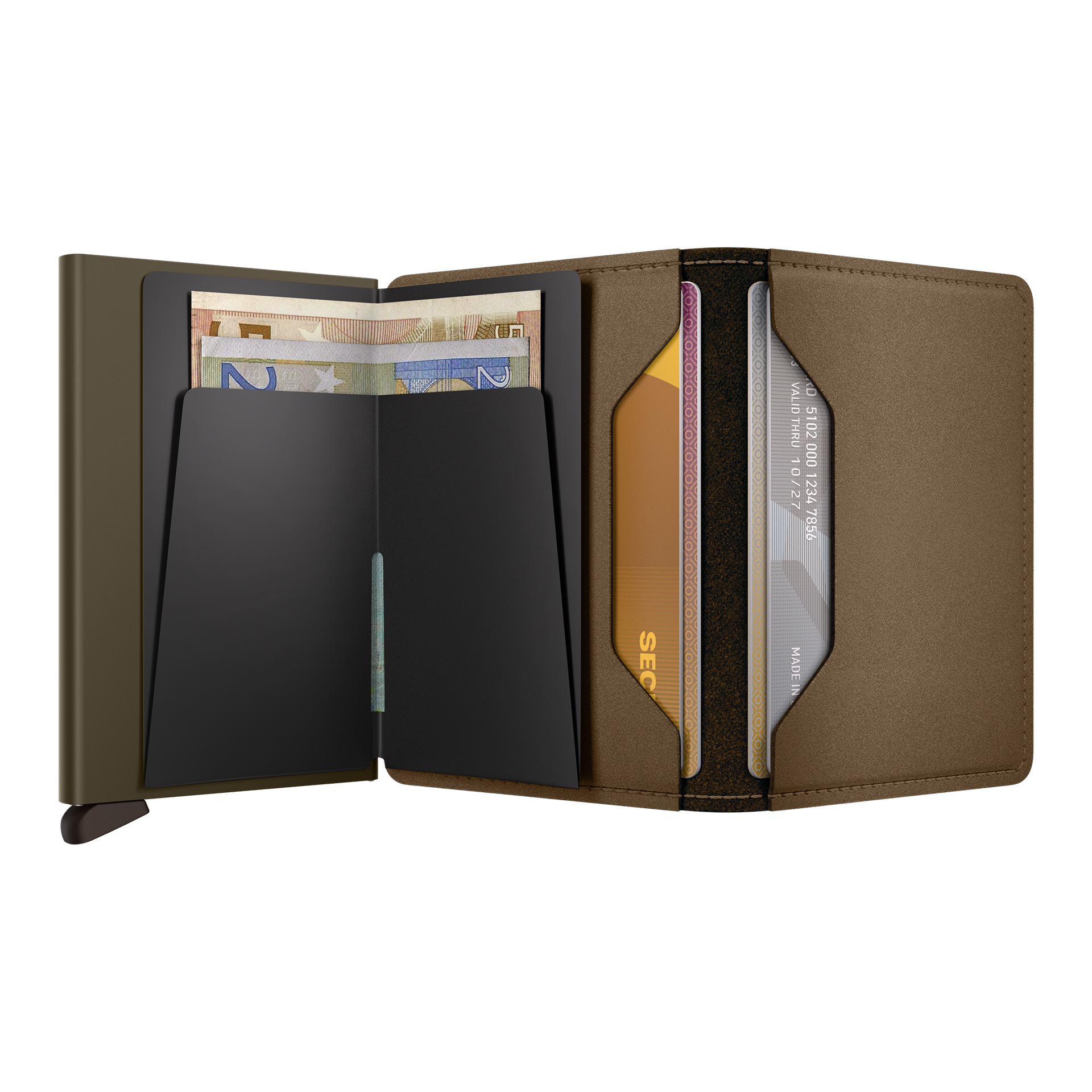Slimwallet Bronze, wallet, Bi-Fold, Kartenfächer, Geldscheinfach, Braun