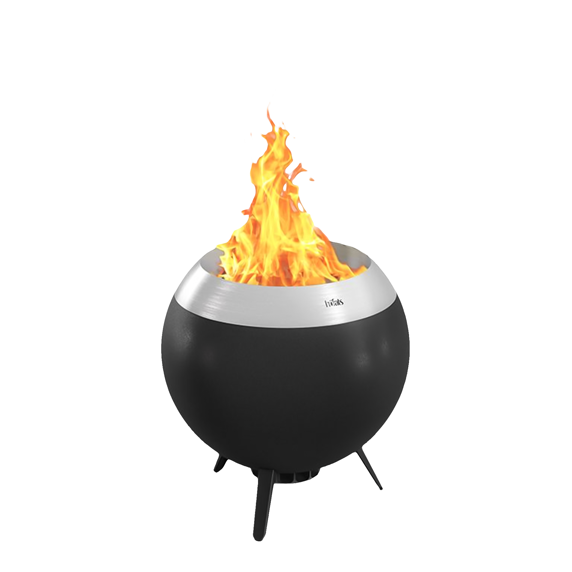 Fire basket 55 with heigh stand silver, Feuerstelle, Gartenfeuer, Schale, Stahl, Flammenkessel
