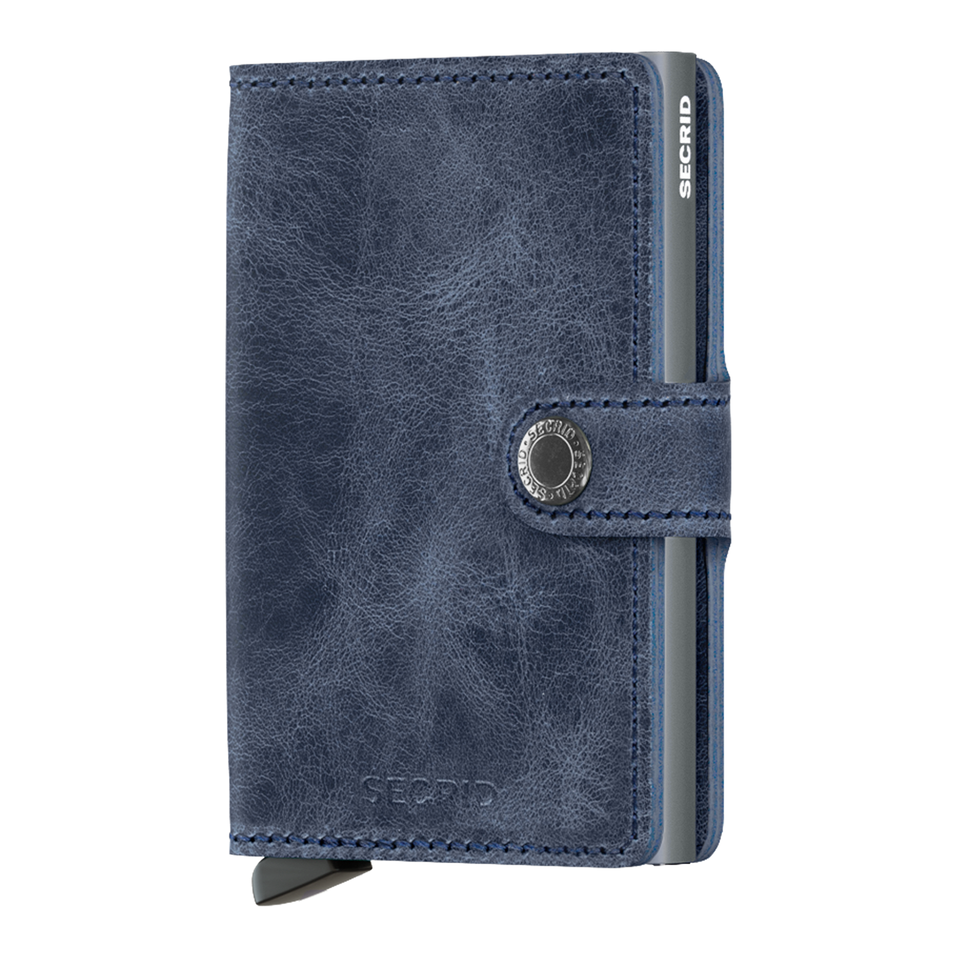 Secrid Miniwallet Vintage Blau, wallet, blau, leder, kartenetui, druckknopfverschluss
