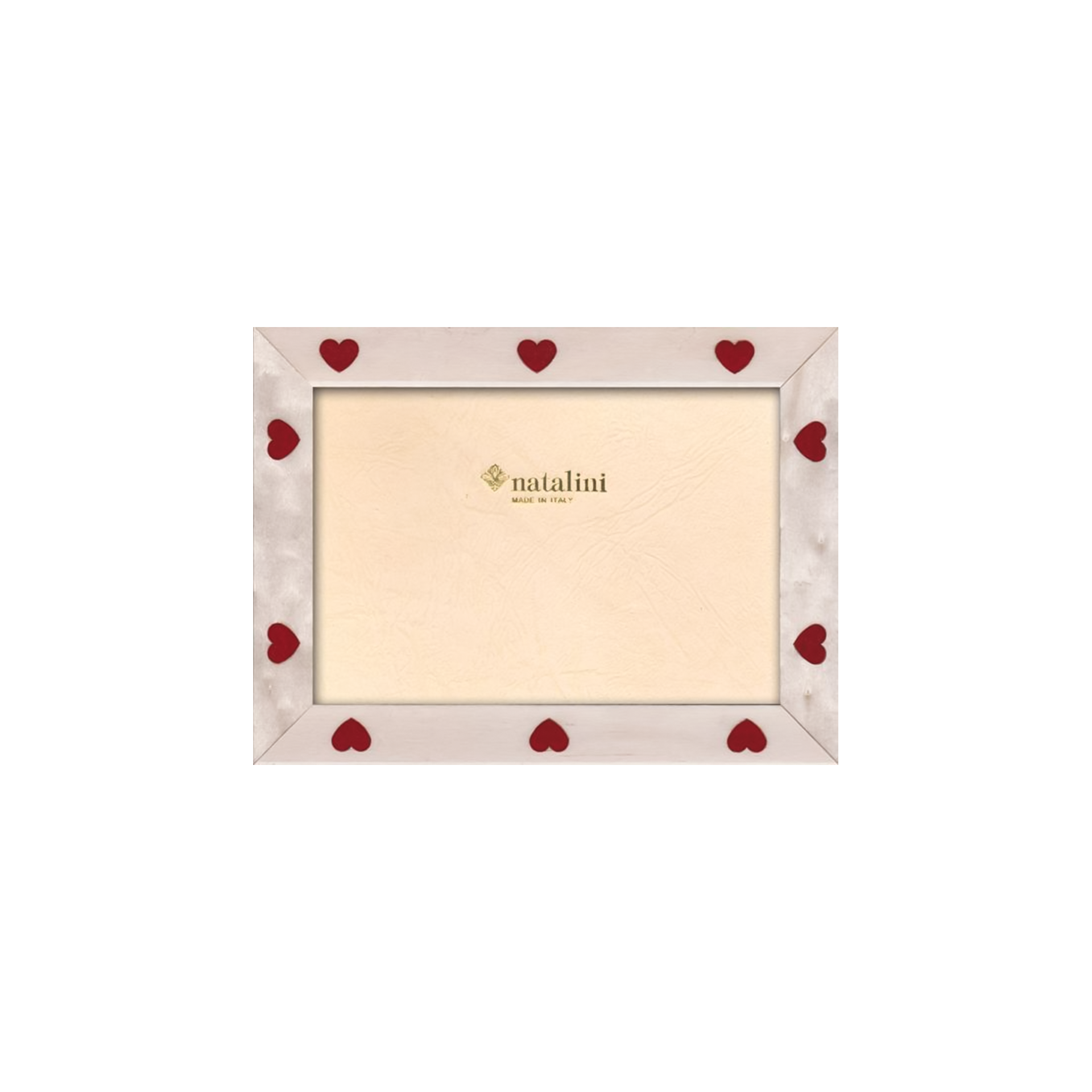 Picture Frame Bianchi 10x15 cm, photos frame, Herz Muster, Rahmen Weiß, natalini, Rahmen aus Karton