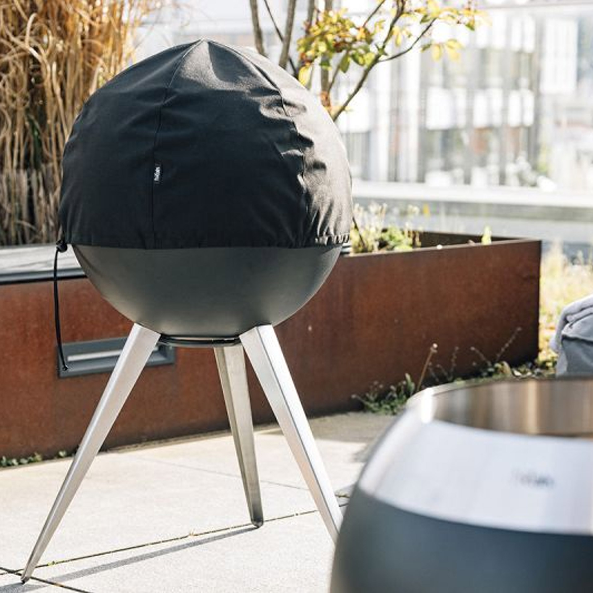 Cover 45, Grill, Grillabdeckung, Outdoor, Rundgrill, Stahlbeine