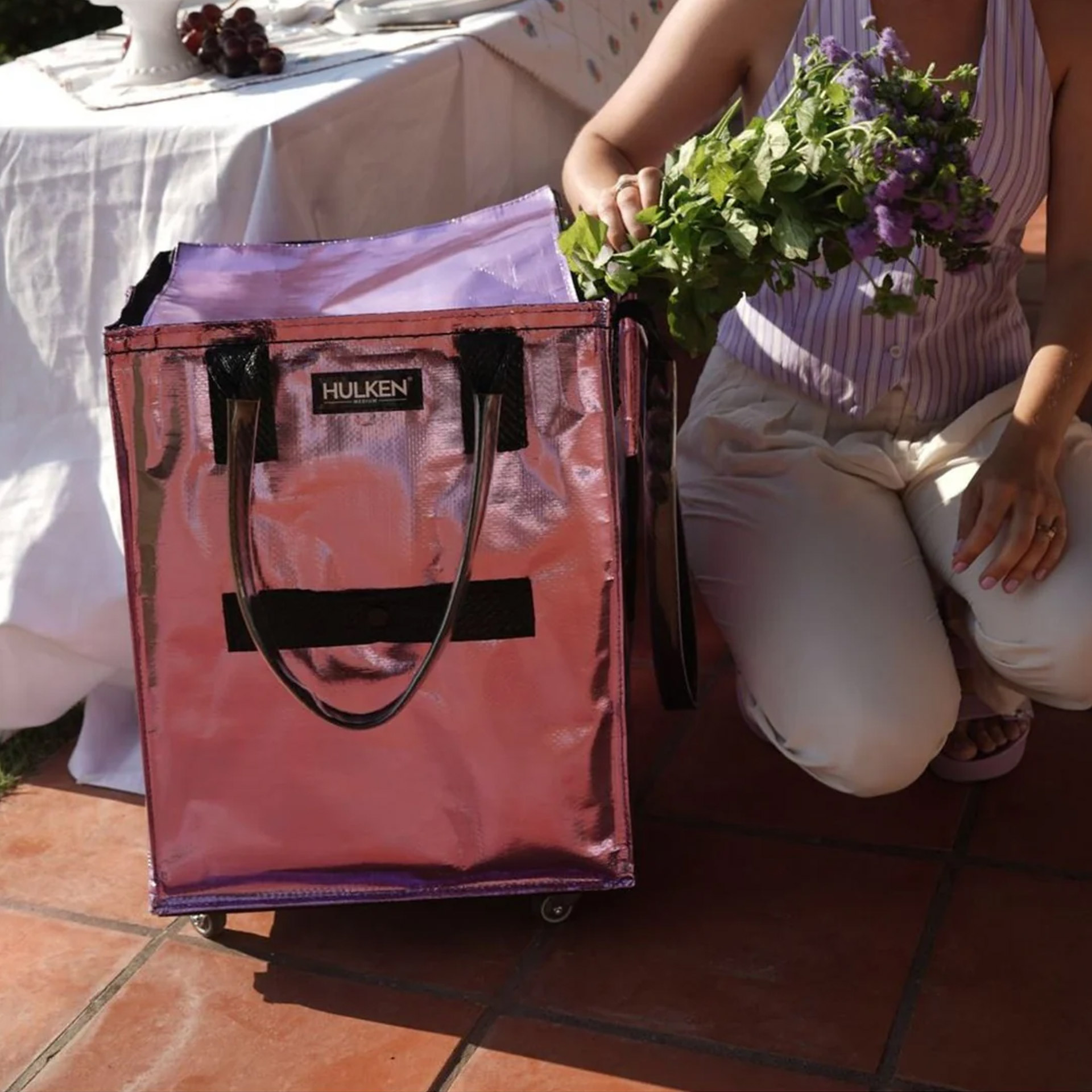 Hulken Original Rolling Tote Bag Everyday Hauls Medium Lila