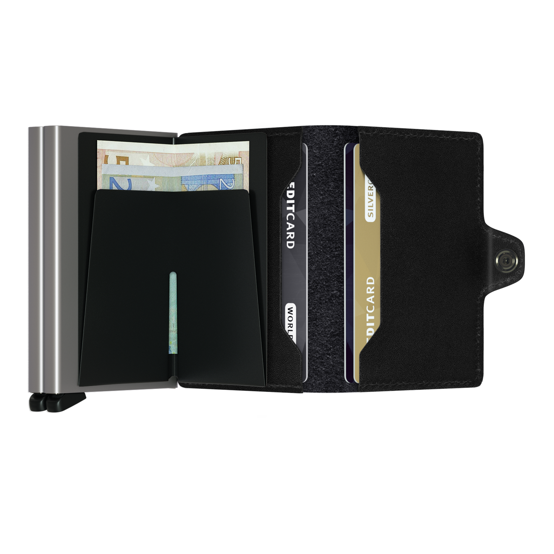Secrid Twinwallet Original Schwarz, portemonnaie, kartenhalter, geldclip, reisepassfach, kreditkartenslots