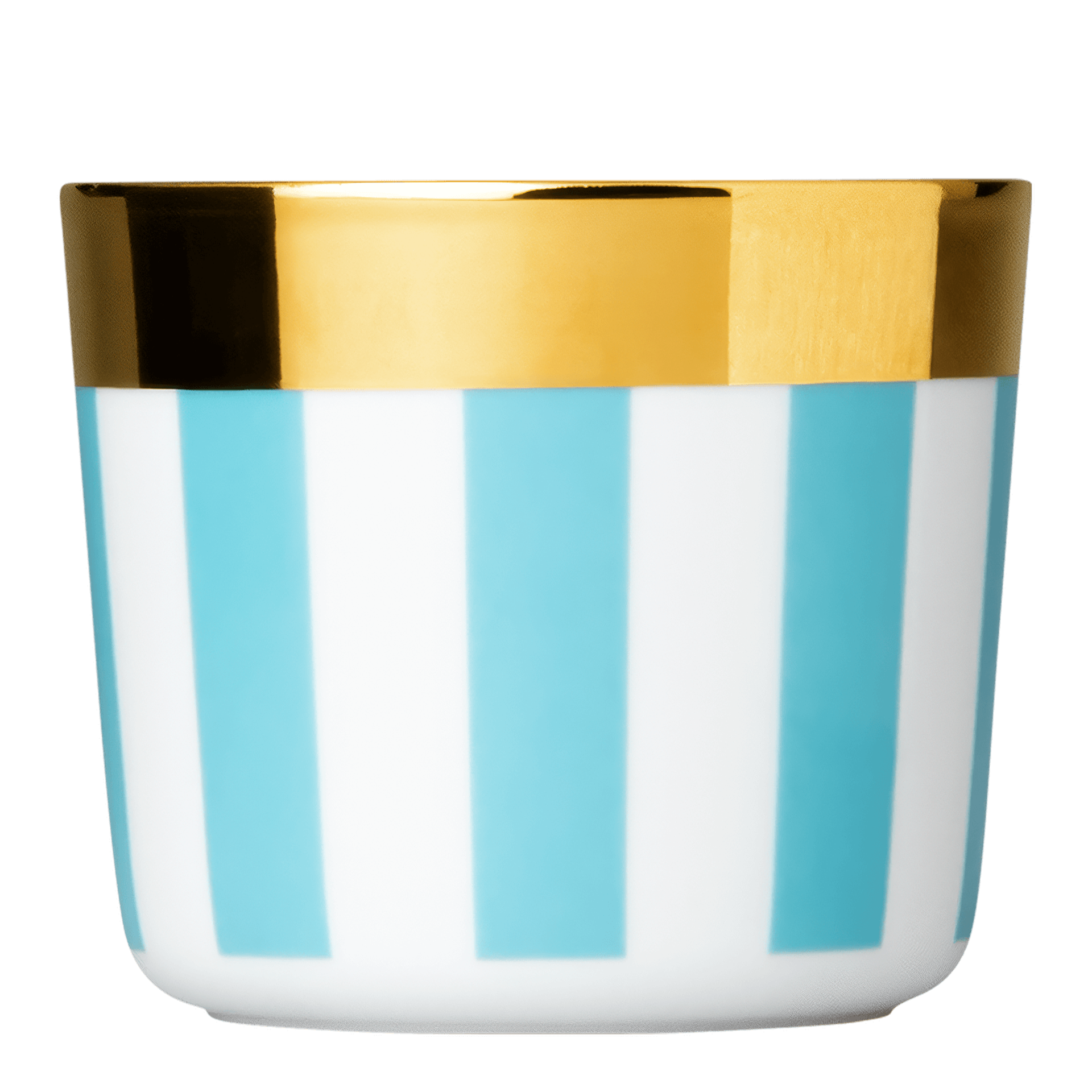 Champagne Goblet Turquoise, Tasse, Becher, Keramiktasse, Blau-weiß, Goldrand