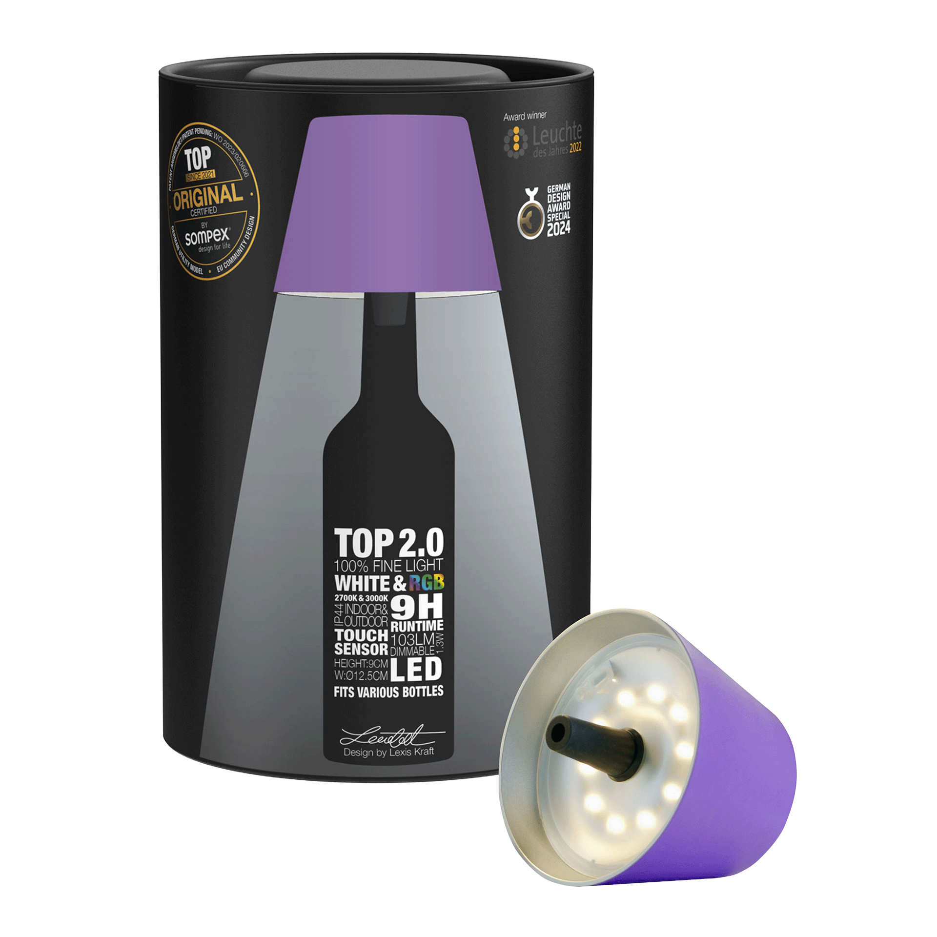 LED Bottle Light Dimmable Lilac
