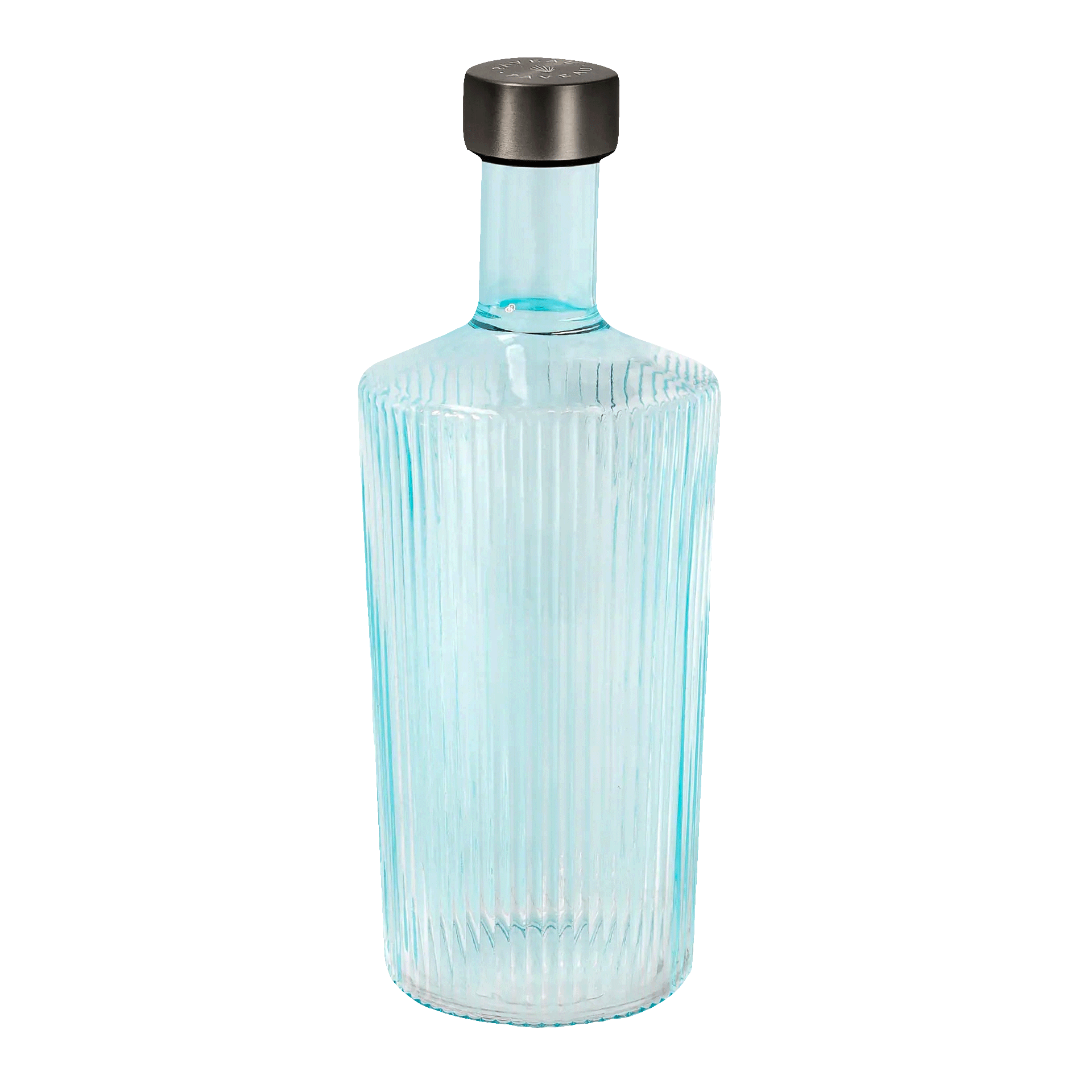 Paveau, Ribbed Elegance, glass bottle Lucky 1.25 l, flasche, glas, blau, gerillt, korken