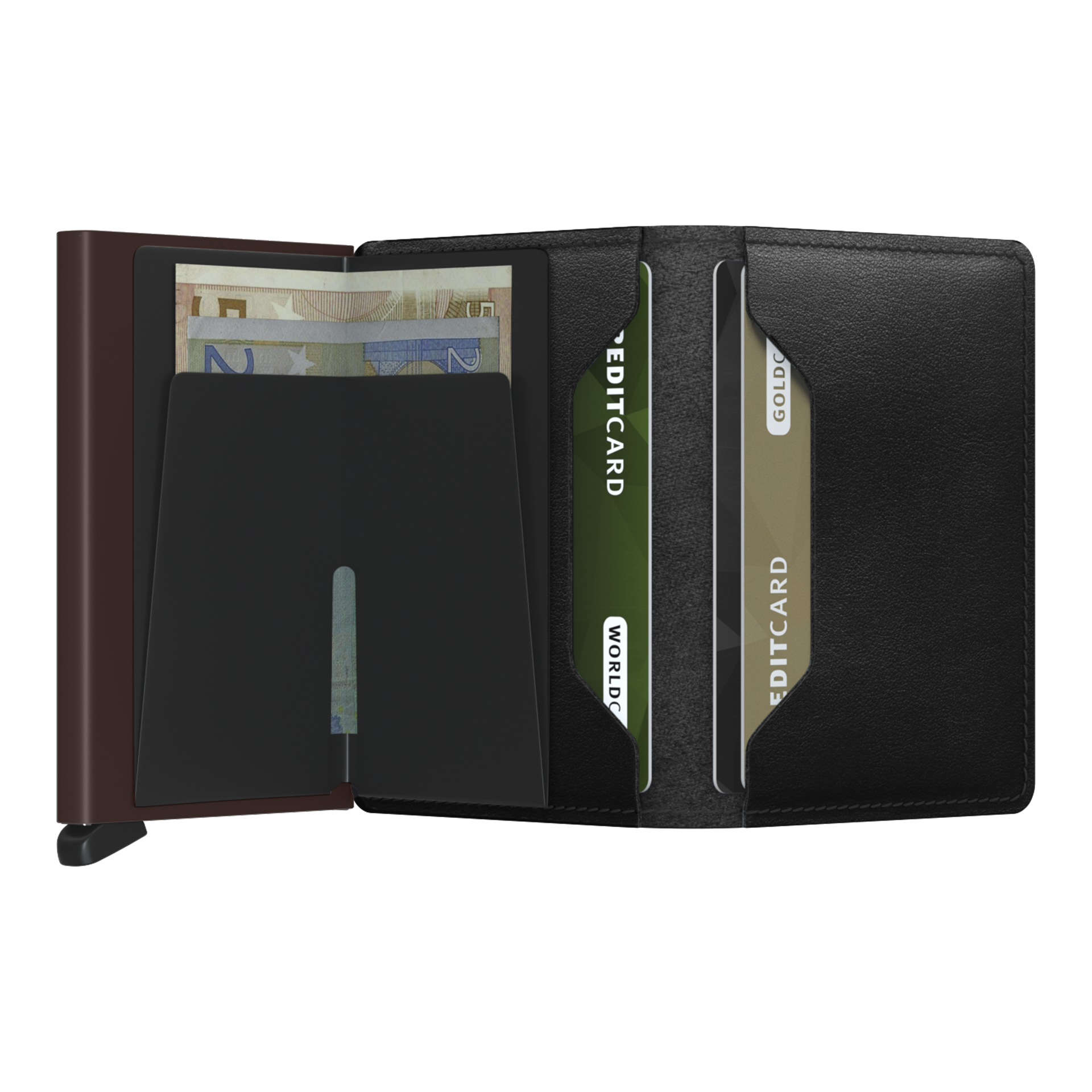 Secrid Slimwallet Original Schwarz/Braun, wallet, Kartenhalter, Währung, Kreditkarte, Geldbörse