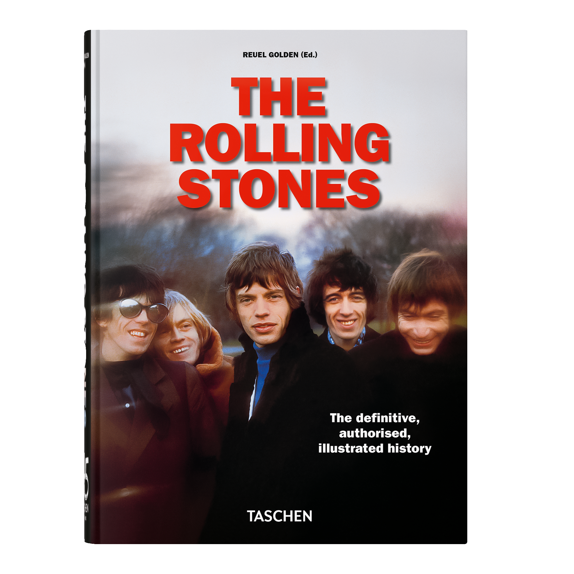 Coffee Table Book The Rolling Stones, The Rolling Stones, Bandfoto, Buchcover, roter Titel, TASCHEN
