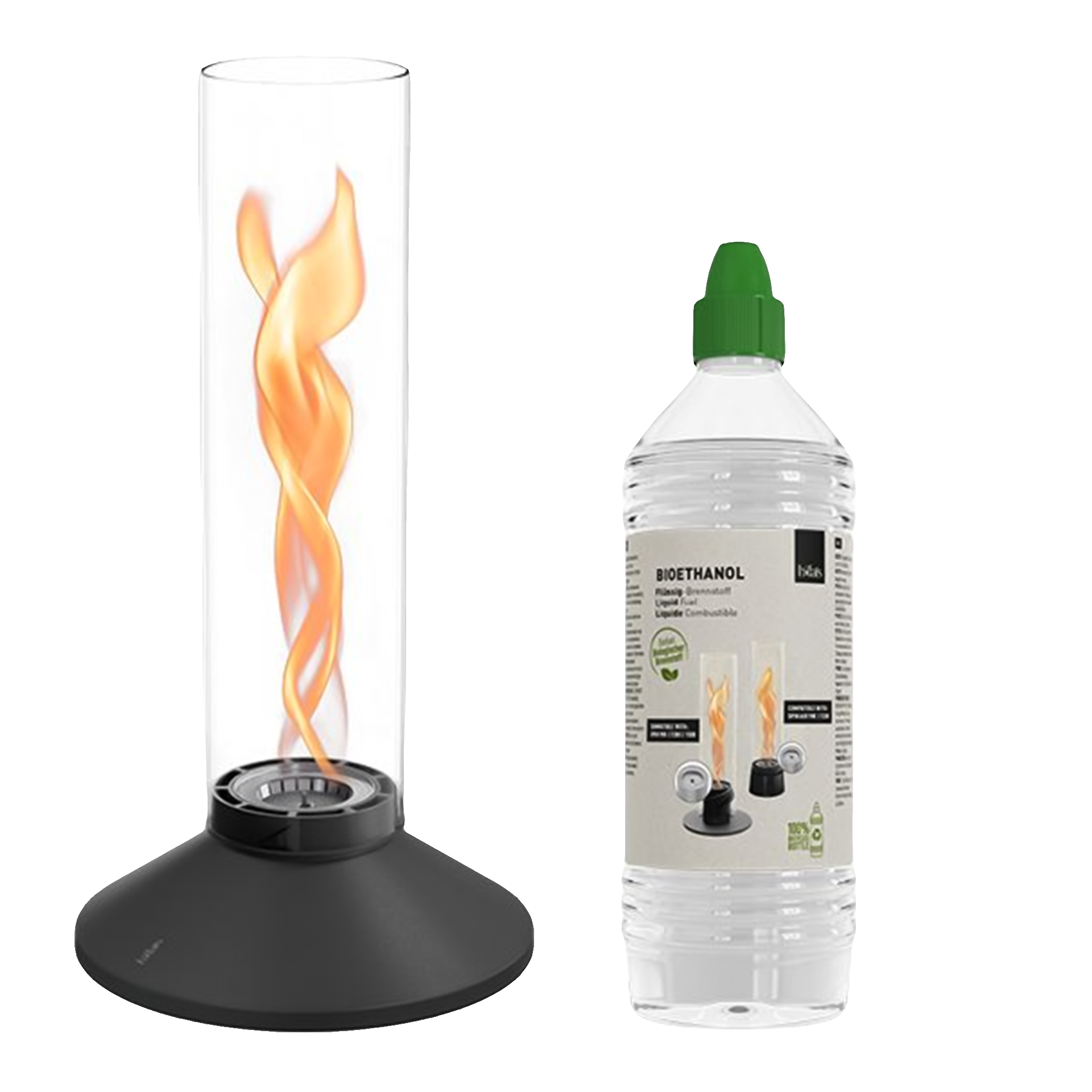 Tabletop Fireplace 1200 Black, Tischlampe, Flammen-Display, Bioethanol-Lampe, Lampe mit Bioethanol, Dekolampe