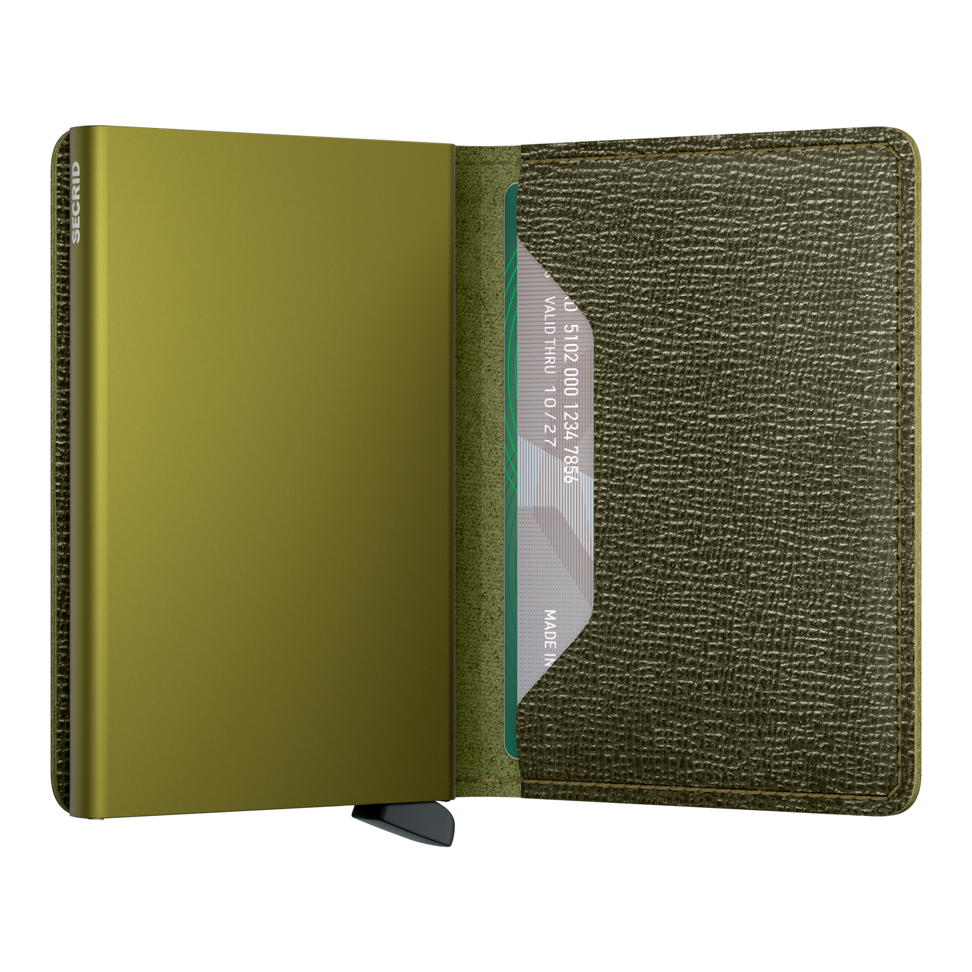 Slimwallet Kelp, wallet, cardholder, grün, Leder, Reißverschlusszier