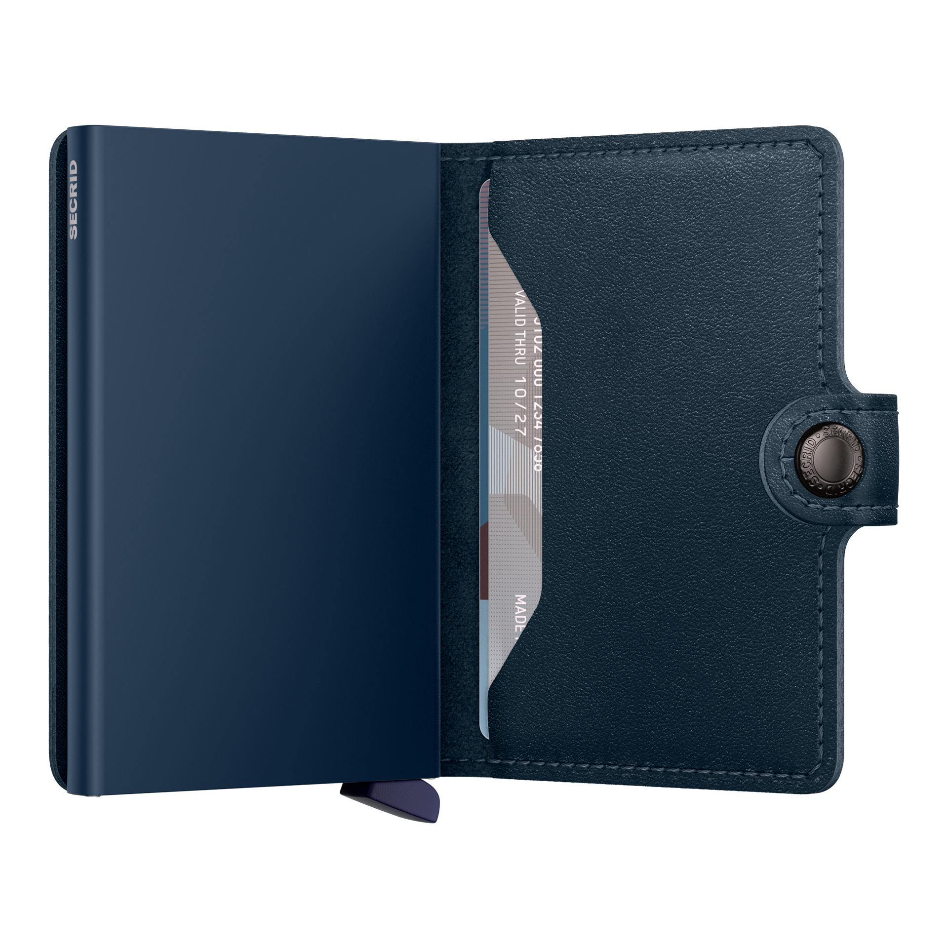 Secrid Miniwallet Original Navy/Navy, Wallet, Cardholder, Leder, Blau, Druckverschluss