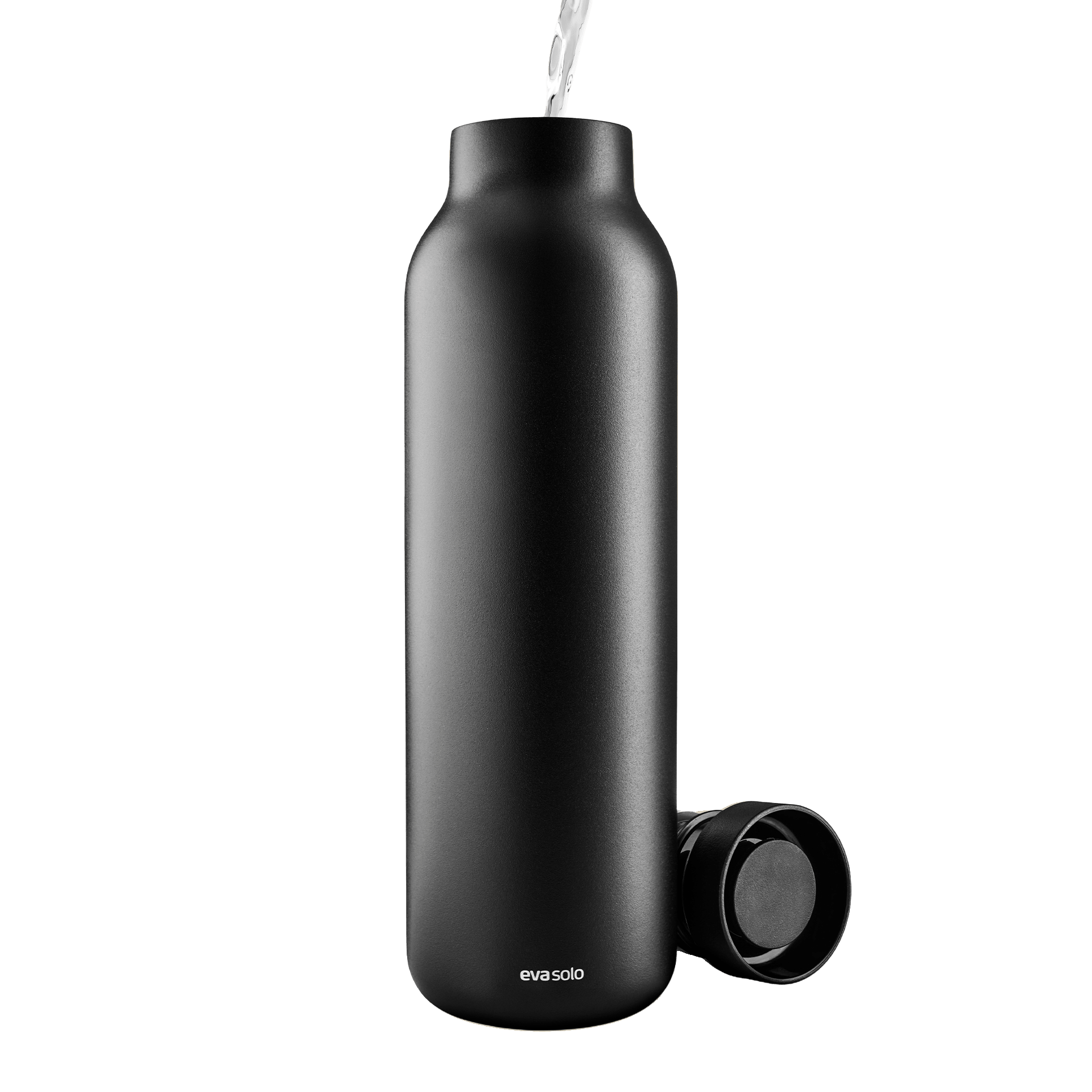 Urban Thermo Flask Black 0.70 l, Wasserflasche, Metallflasche, schwarz, Schraubdeckel, Öko-Flasche