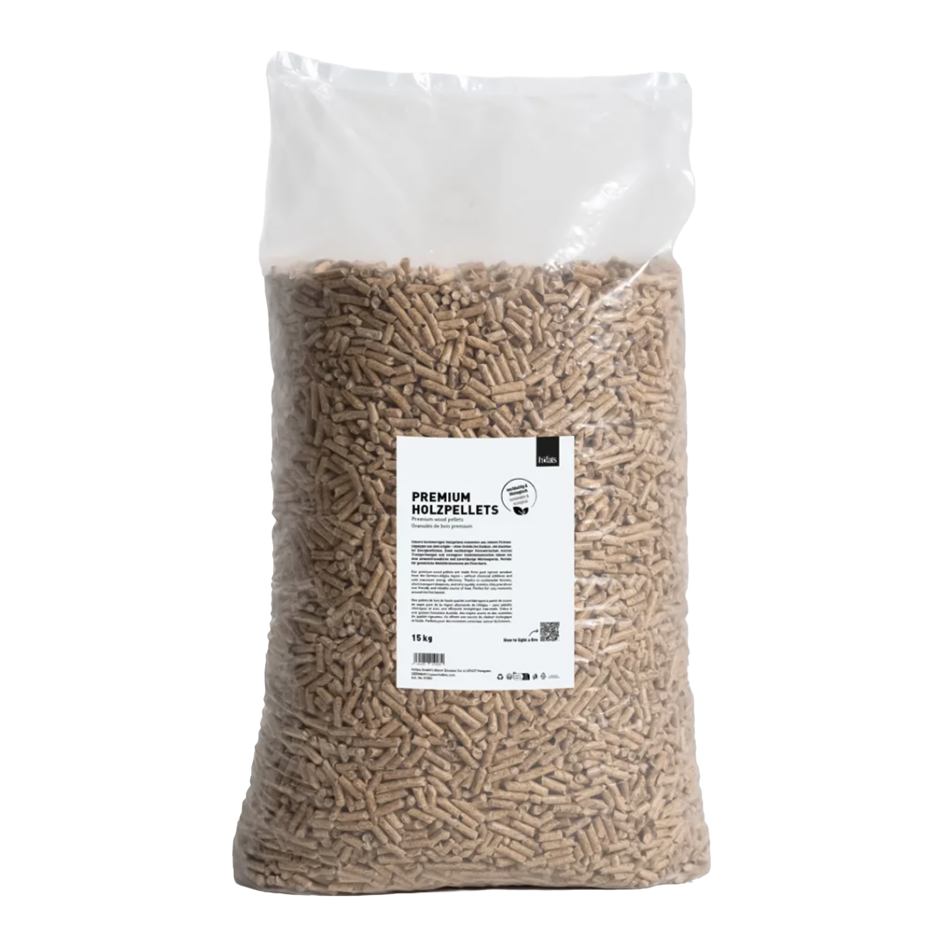 Premium Wood Pellets, Holzpellets, Brennstoff, 15 kg, Kleinpellets?, Braun