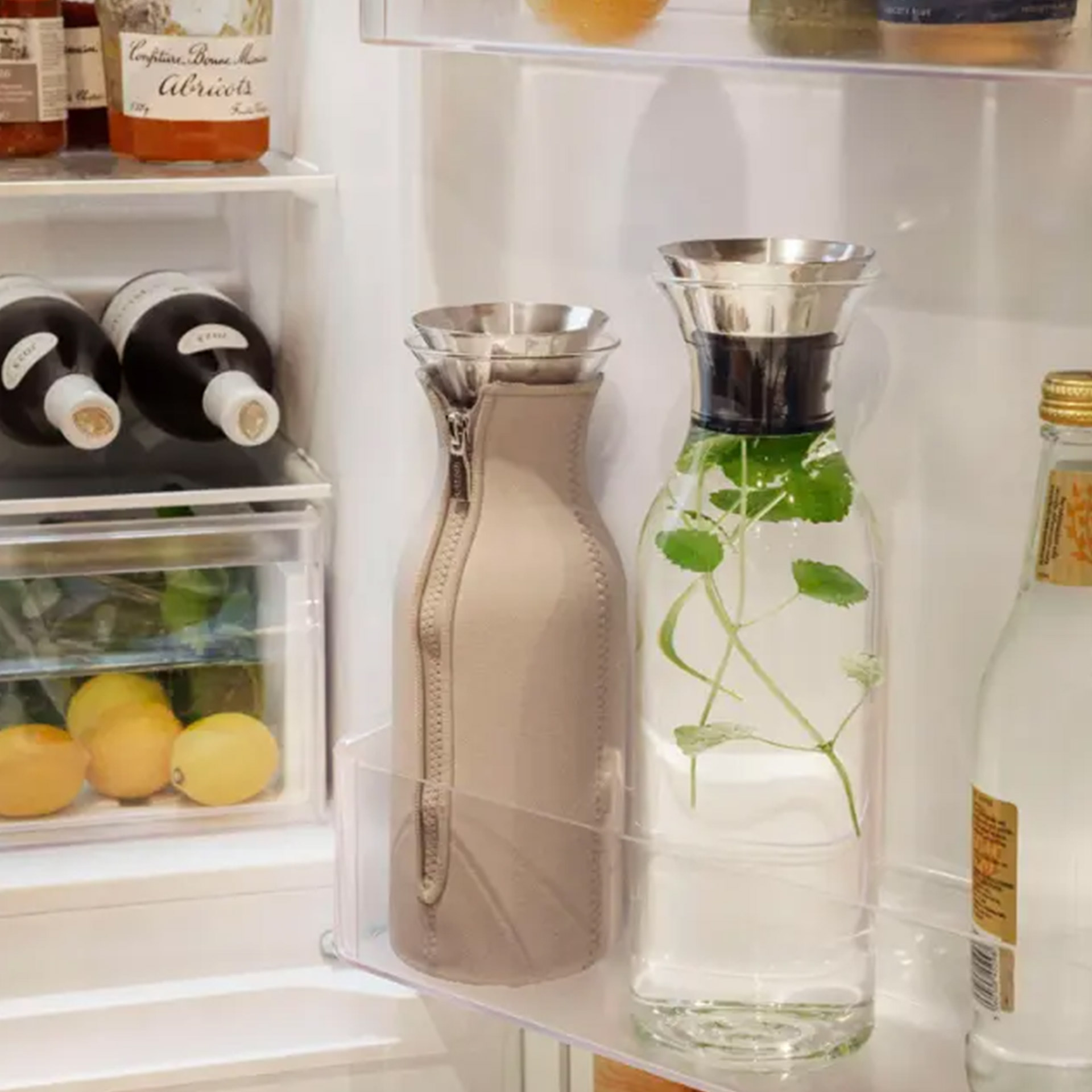Fridge carafe 1,40 l, Karaffe, Glaskanne, Vorratskanne, Kühlen-Karaffe, Kaltgetränkekanne