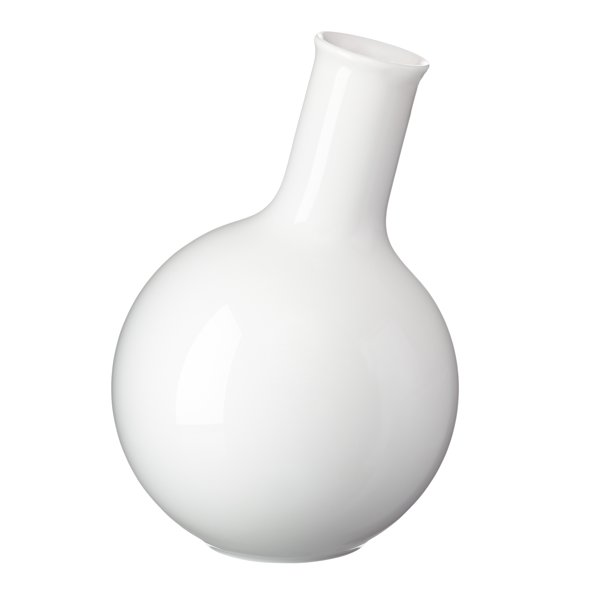 Vase Bulb 12 cm,  Vase,  White,  Ceramic,  Ball shape,  Narrow neck