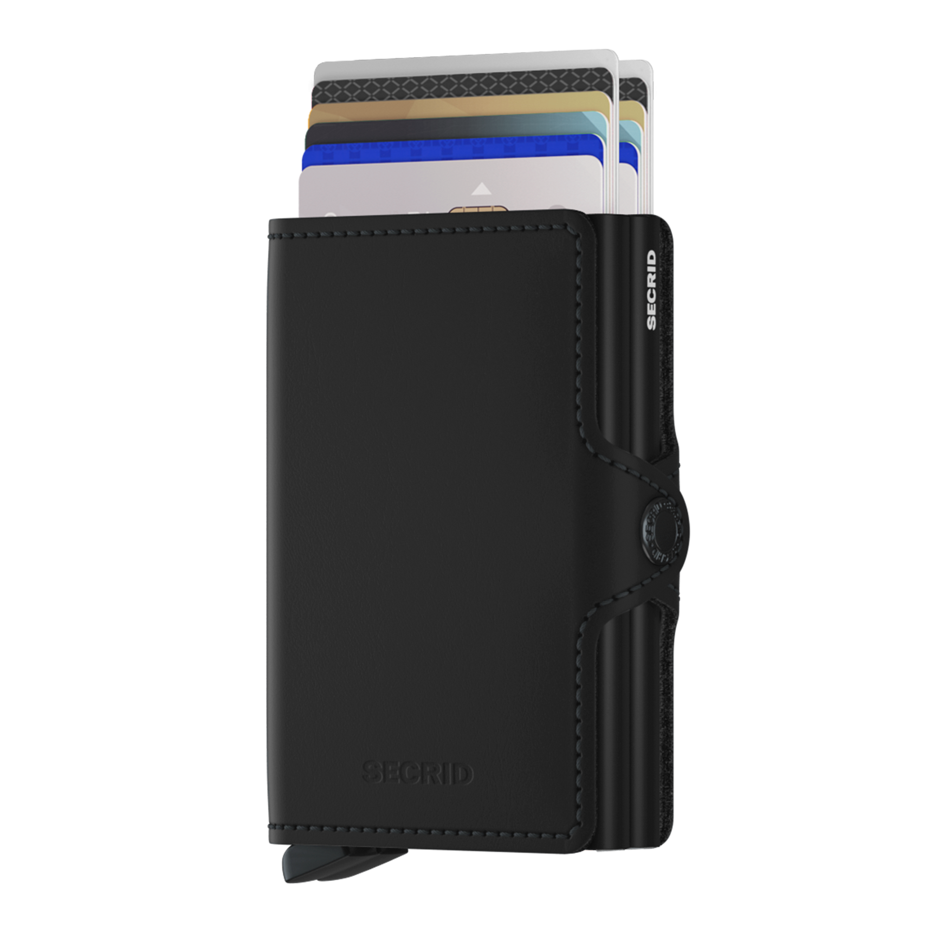 Twinwallet Black, wallet, Card holder, Kreditkarten, schwarz, Leder
