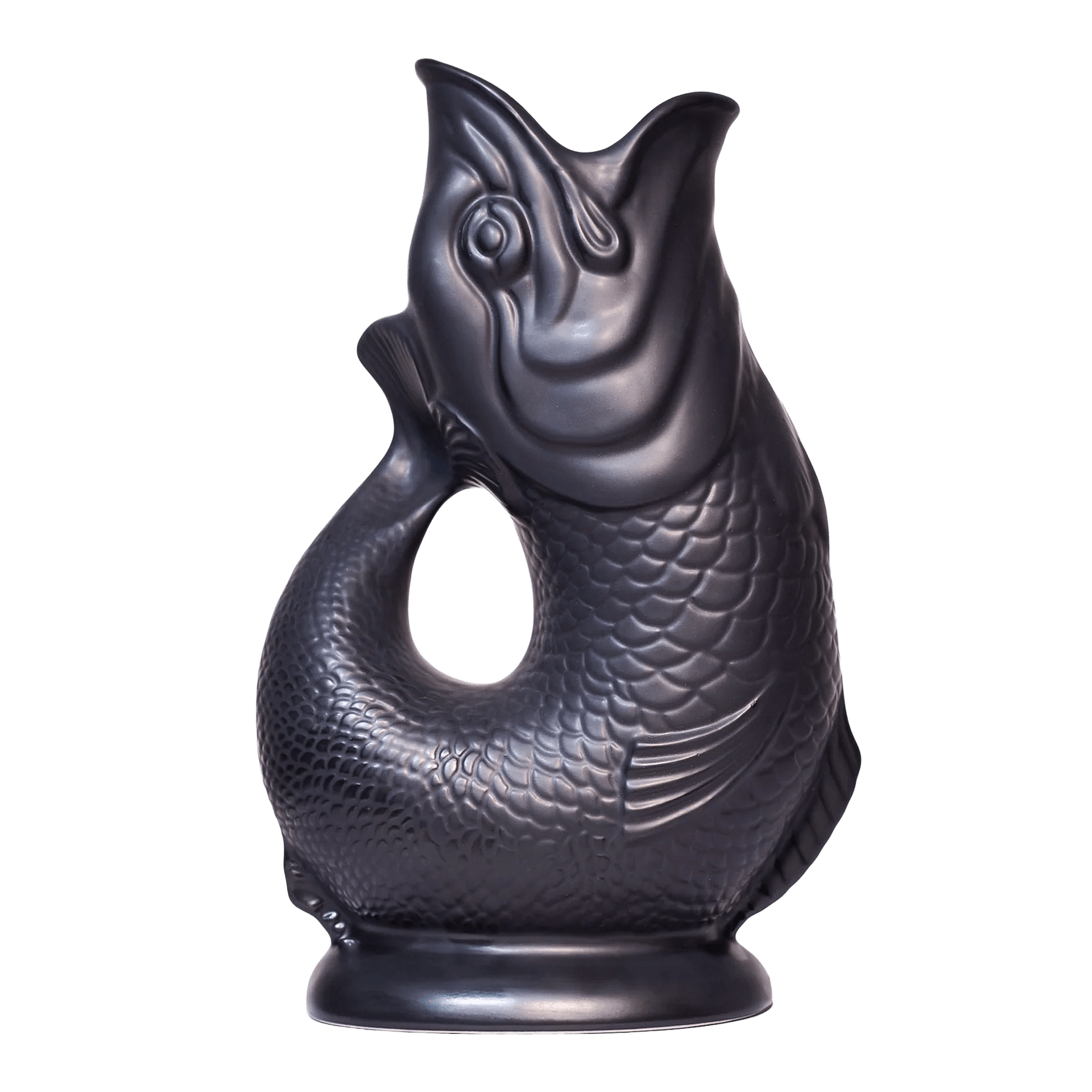 Gluckigluck, Matt Collection, Jug Special Edition black XL 1.20 l, Fischform, Kaffeetasse, Keramikfigur, Deko-Objekt, Fischskulptur