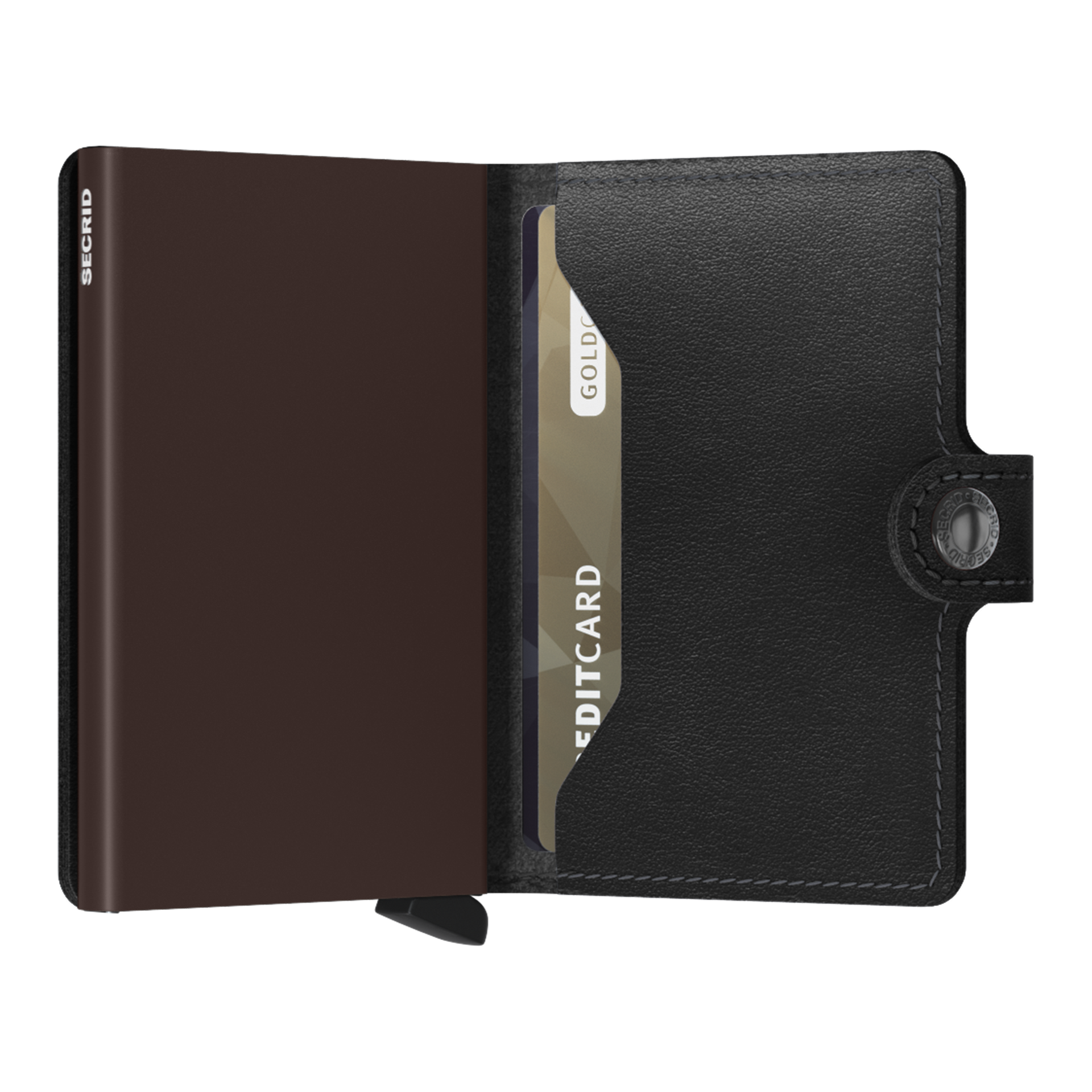 Secrid Miniwallet Original Schwarz/Braun, wallet, Kartenhalter, Leder, schwarz, Geldbörse