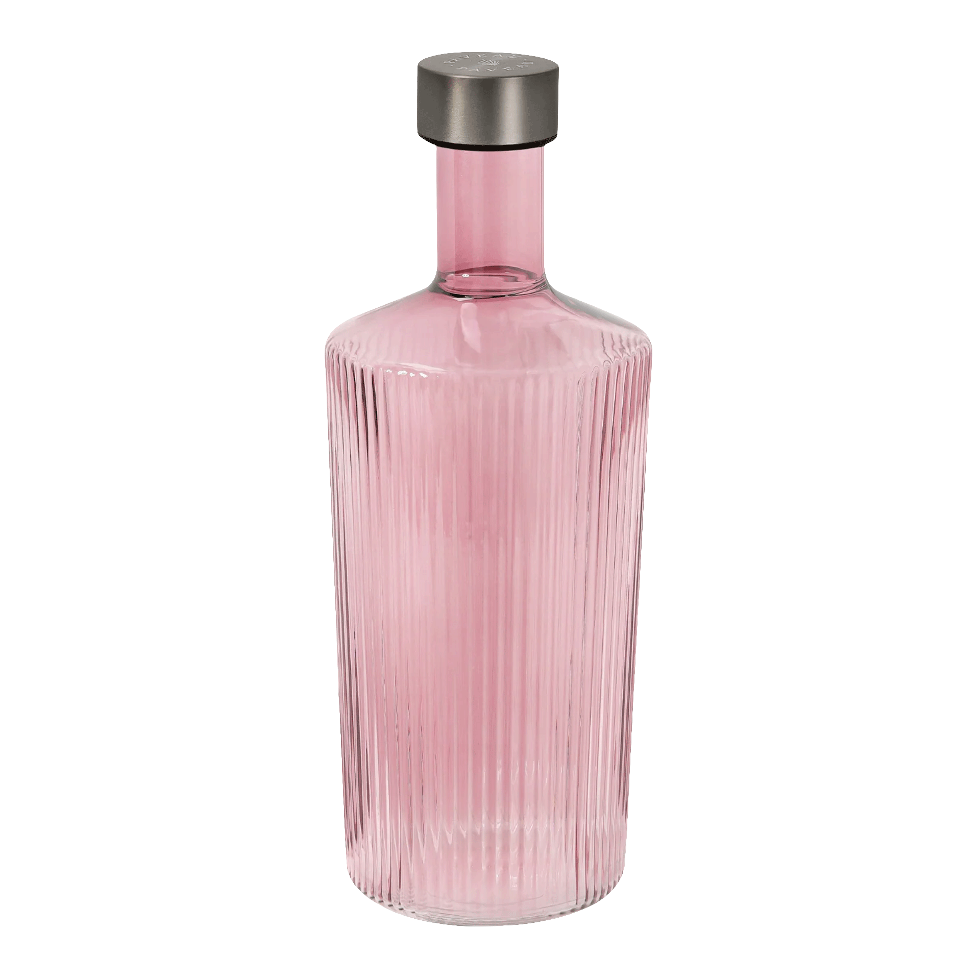 Glass bottle Broome 1.25 l, pinkflasche, glasflasche, geriffelte oberfläche, rundflasche?, metalldeckel