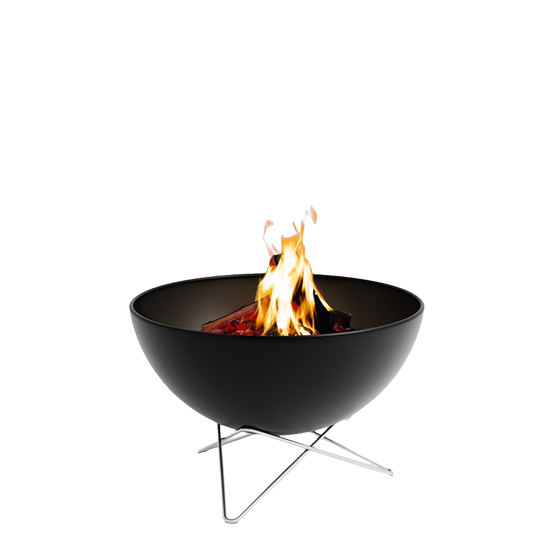 Fire Bowl 70 with star stand,  Feuerkorb,  Feuerstelle,  Kugelkorb,  Metallstandfuß,  Holzfeuer