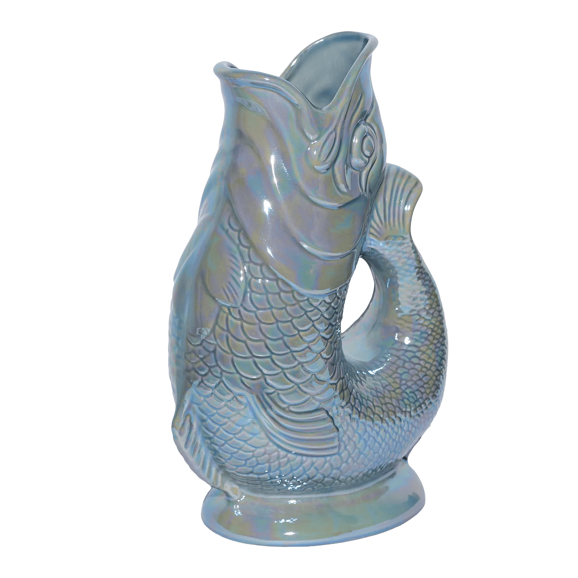 Gluckigluck, Lustre Collection, Jug Special Edition dark grey XL 1.20 l, koi-fisch, koi-figur, porzellanfigur, glasiert, dekoration