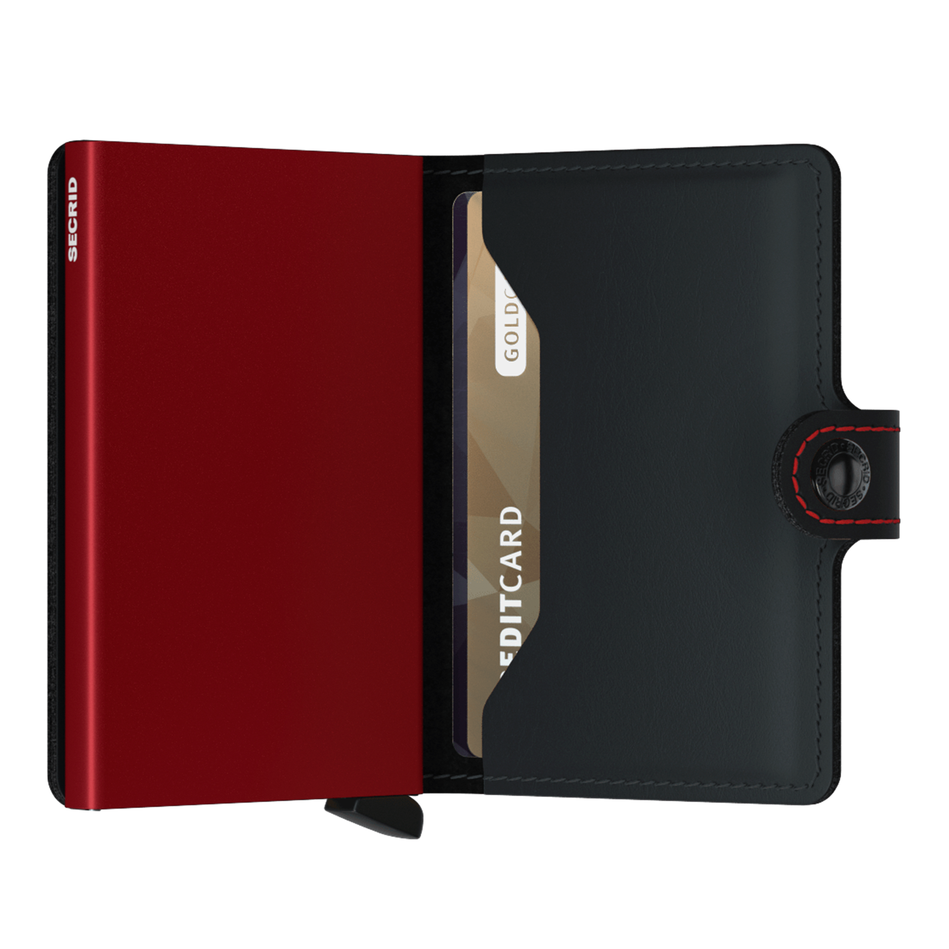 Miniwallet Black/Red,  Geldbörse,  Kartenhalter,  Kreditkarte,  Leder,  Rot