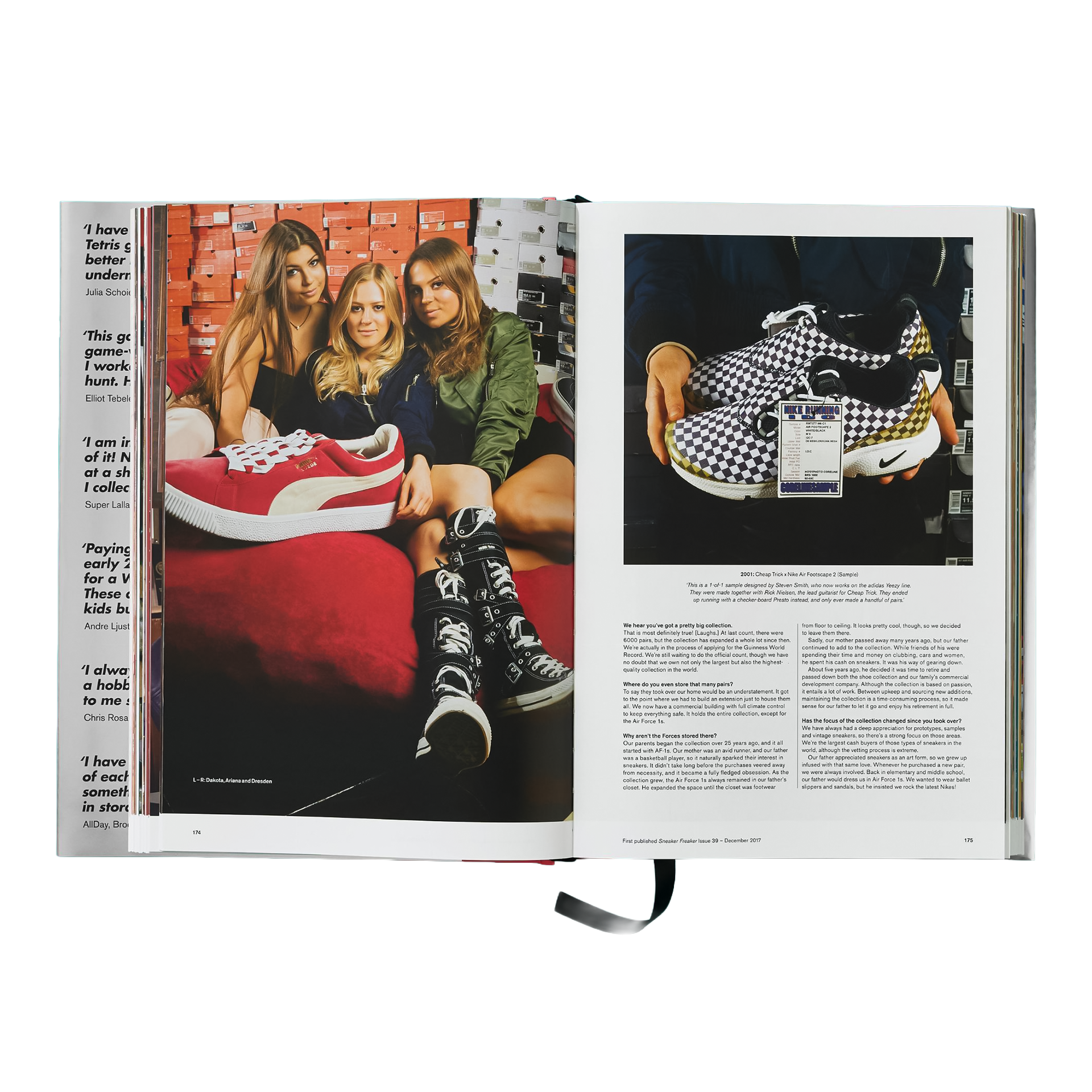 Coffee Table Book Sneaker Freaker. World's Greatest Sneaker Collectors, Sneaker, Stiefel, Karomuster, High-Top, Magazinenseite