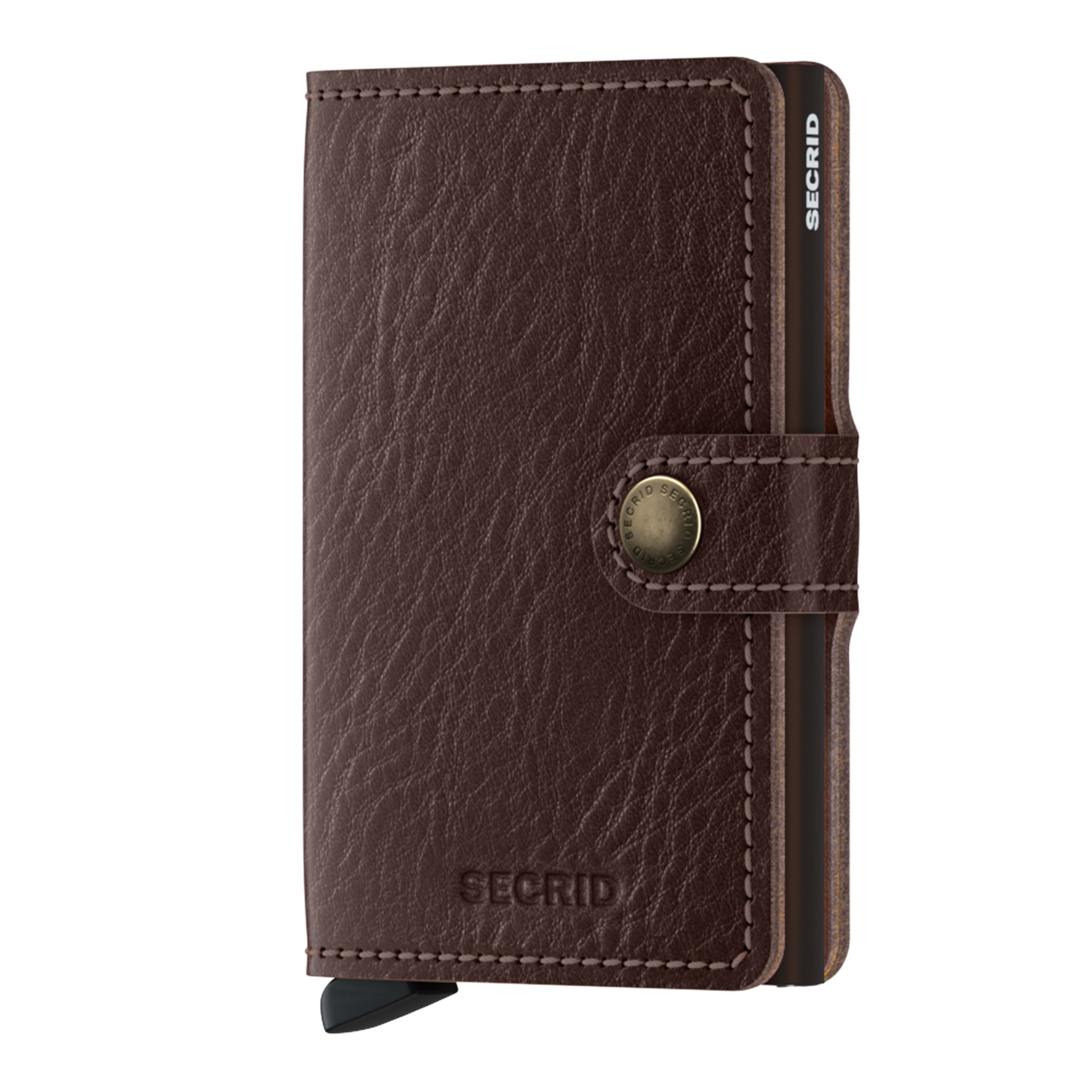 Secrid Miniwallet Veg Espresso/Braun, Lederhülle, Wallet, Brieftasche, Kartenetui, Klemmverschluss