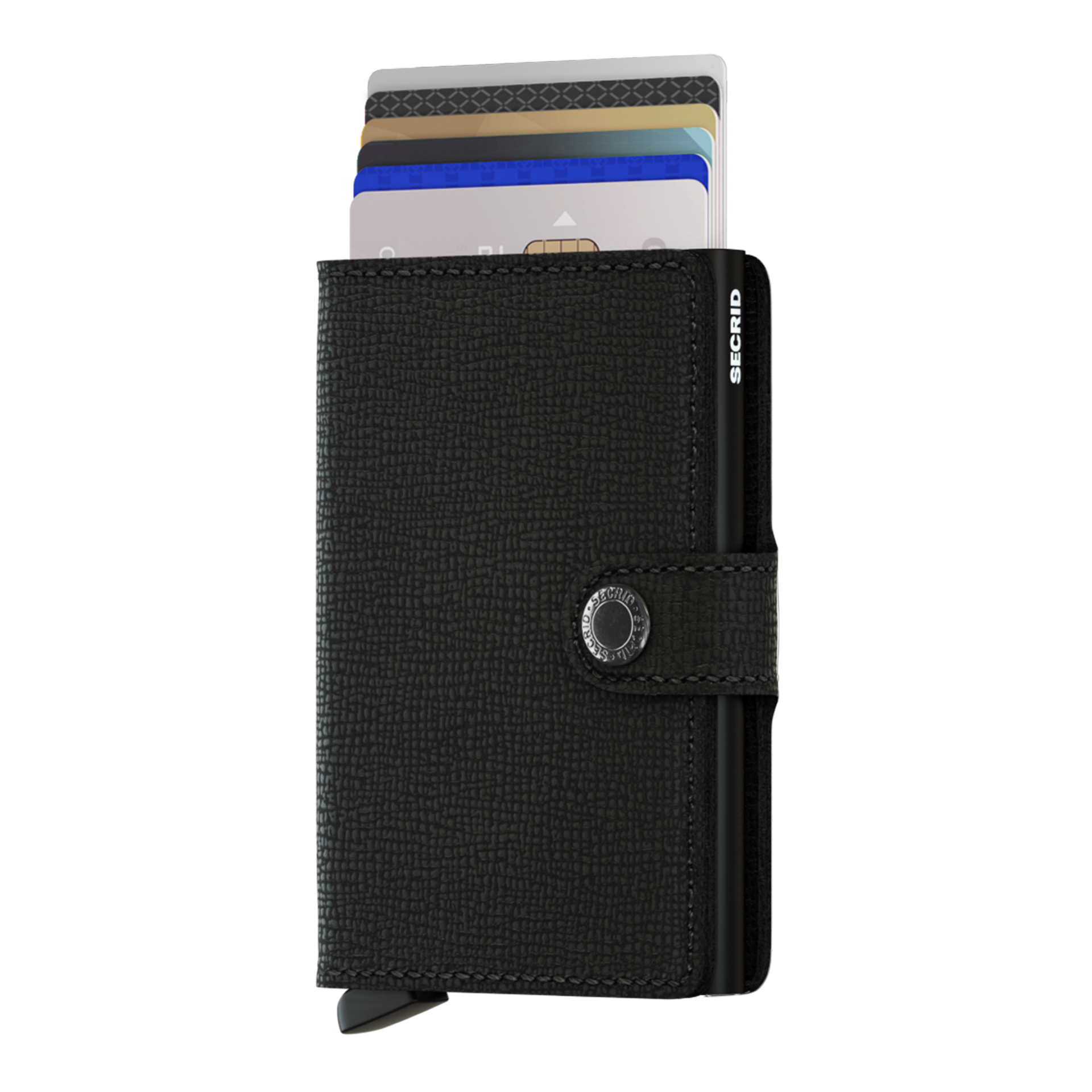 Miniwallet Black, Wallet, Cardholder, Card slots, Black leather, Snap closure