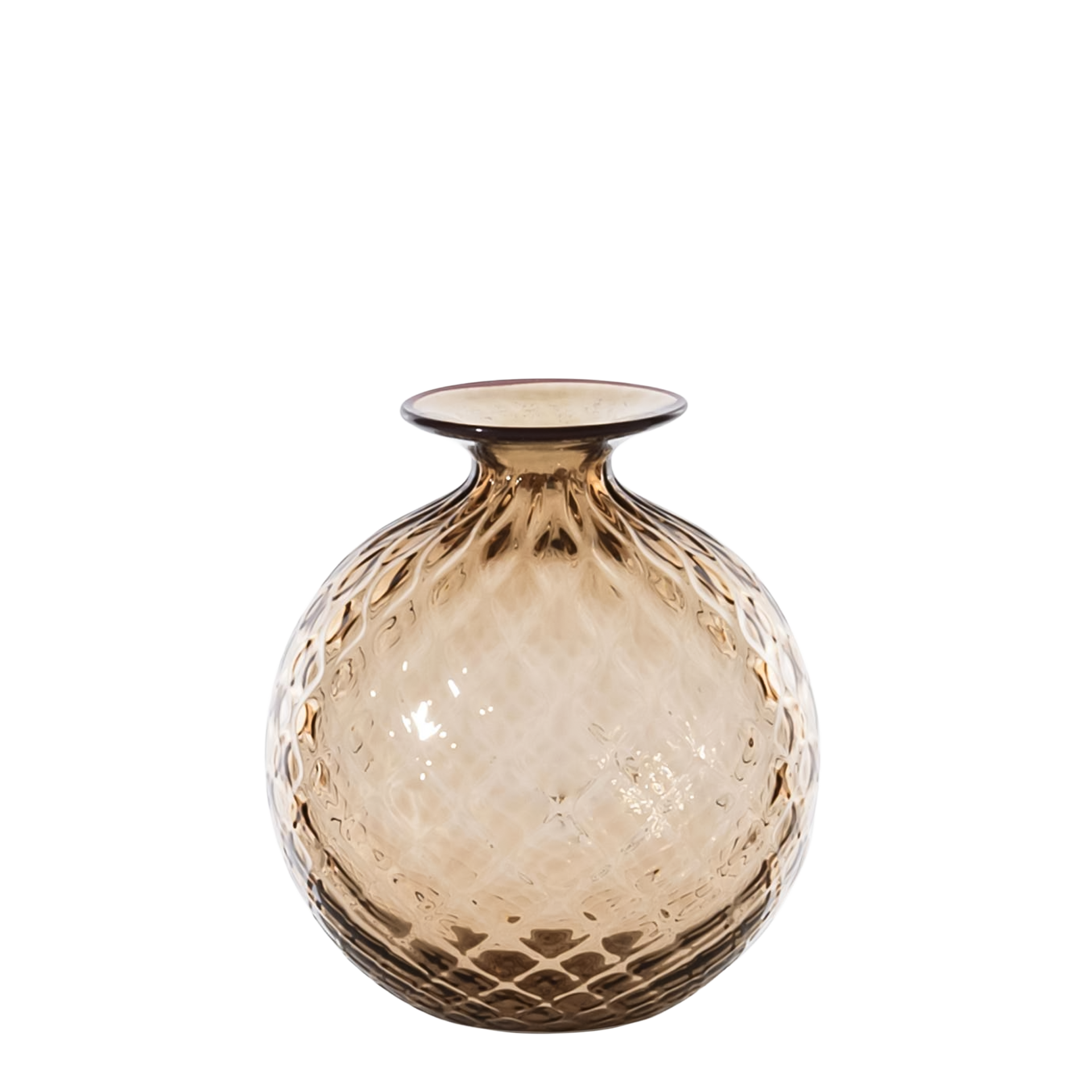 Vase Moka 16.5 cm, vase, glasvase, texturiert, bernsteinfarben, rund