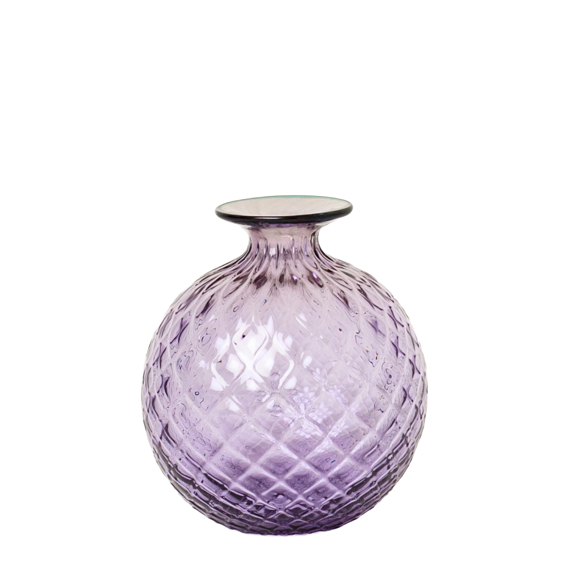 Vase Lilla Mente 16.5 cm, Glasvase, Vase, Glas, Lila, Muster