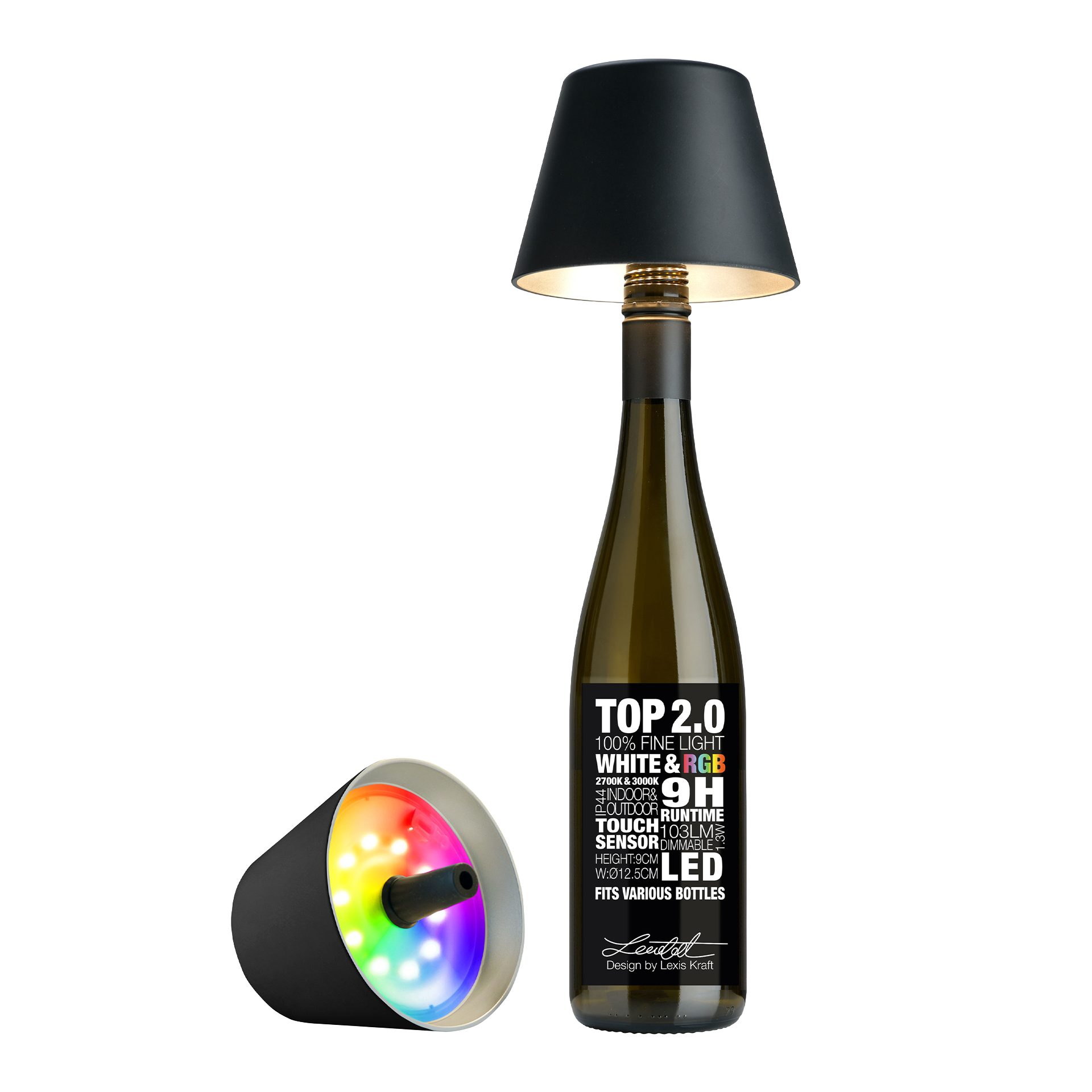 LED Bottle Light Dimmable Black