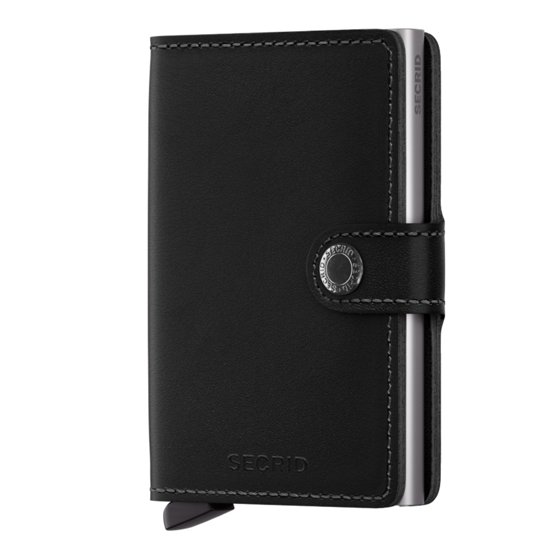 Secrid Miniwallet Original Schwarz, Hülle, Brieftaschenformat, Schwarz, Leder, Schlusselement