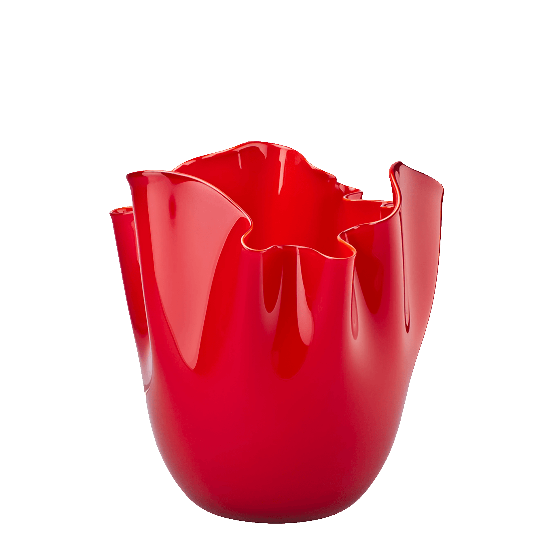 Venini Fazzoletto Vase Rot 24 cm