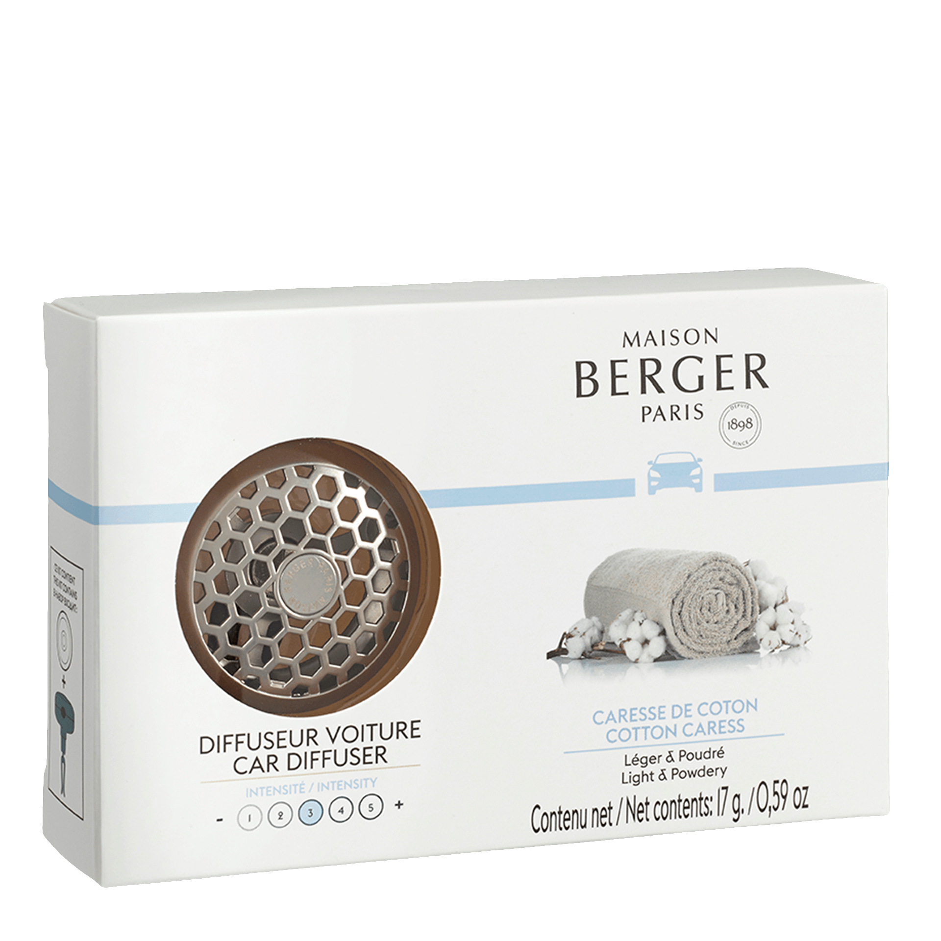 Maison Berger Autodiffusor Set Honey Comb Zarte Baumwolle