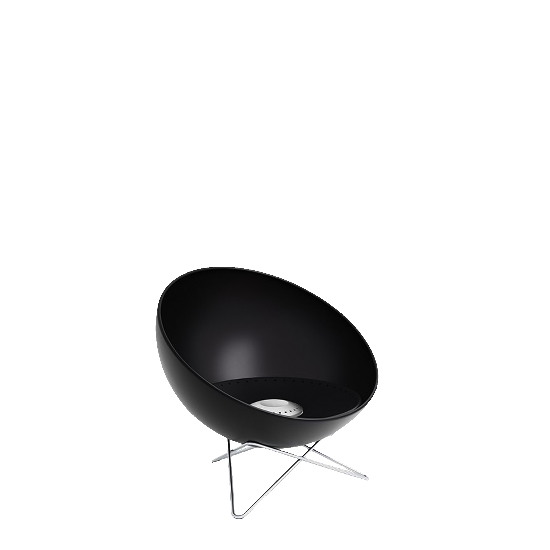 Fire Bowl 57 with star stand, Stuhl, Eierstuhl, Schwarz, Modern, Metallbeine