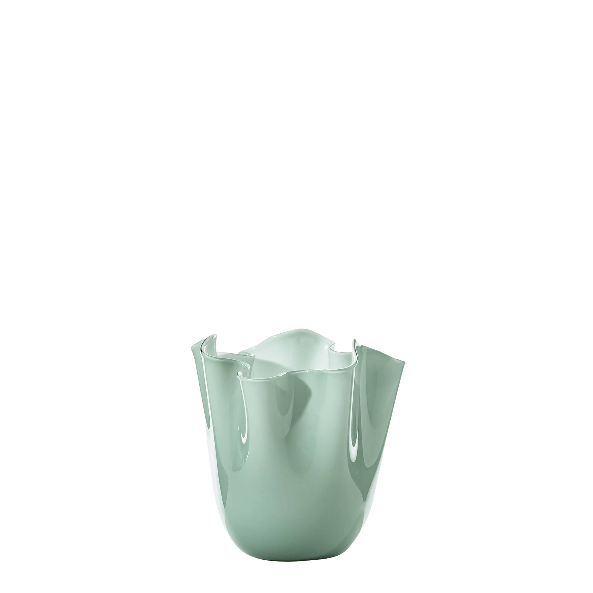 Venini Fazzoletto Vase Rio Grün 13 cm
